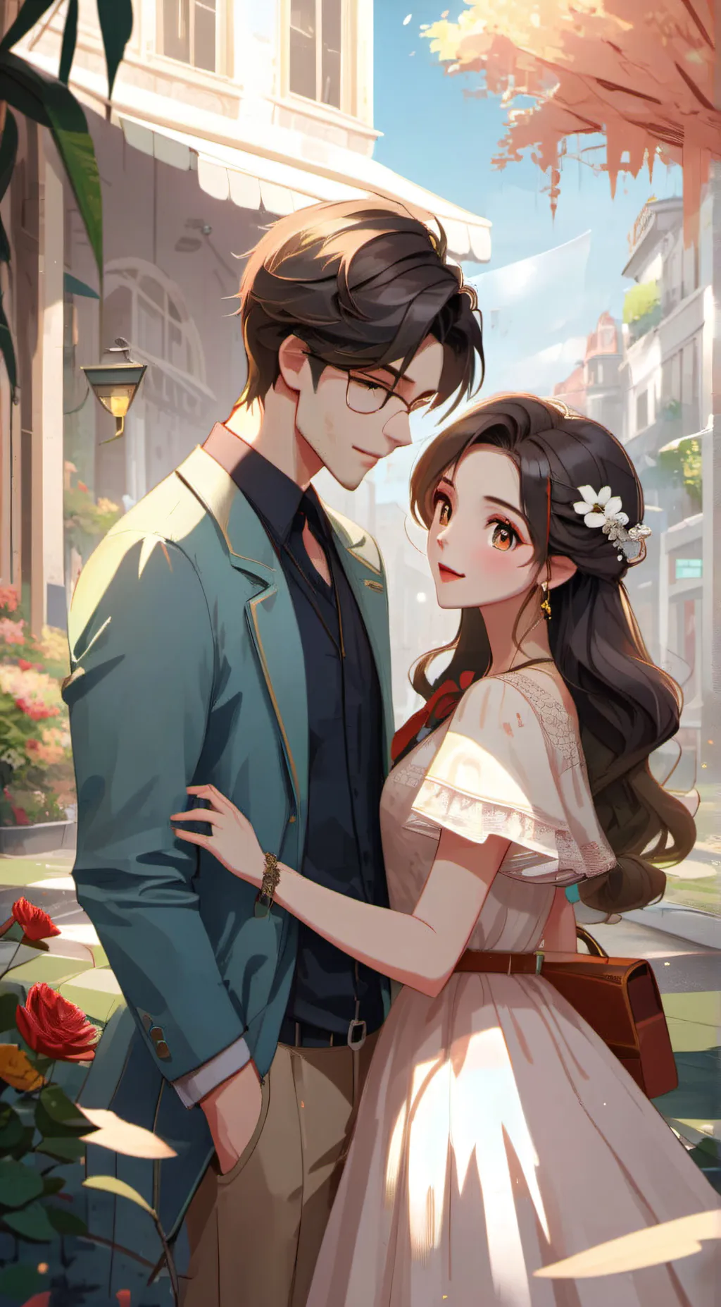 ai character: Poo poo into two background