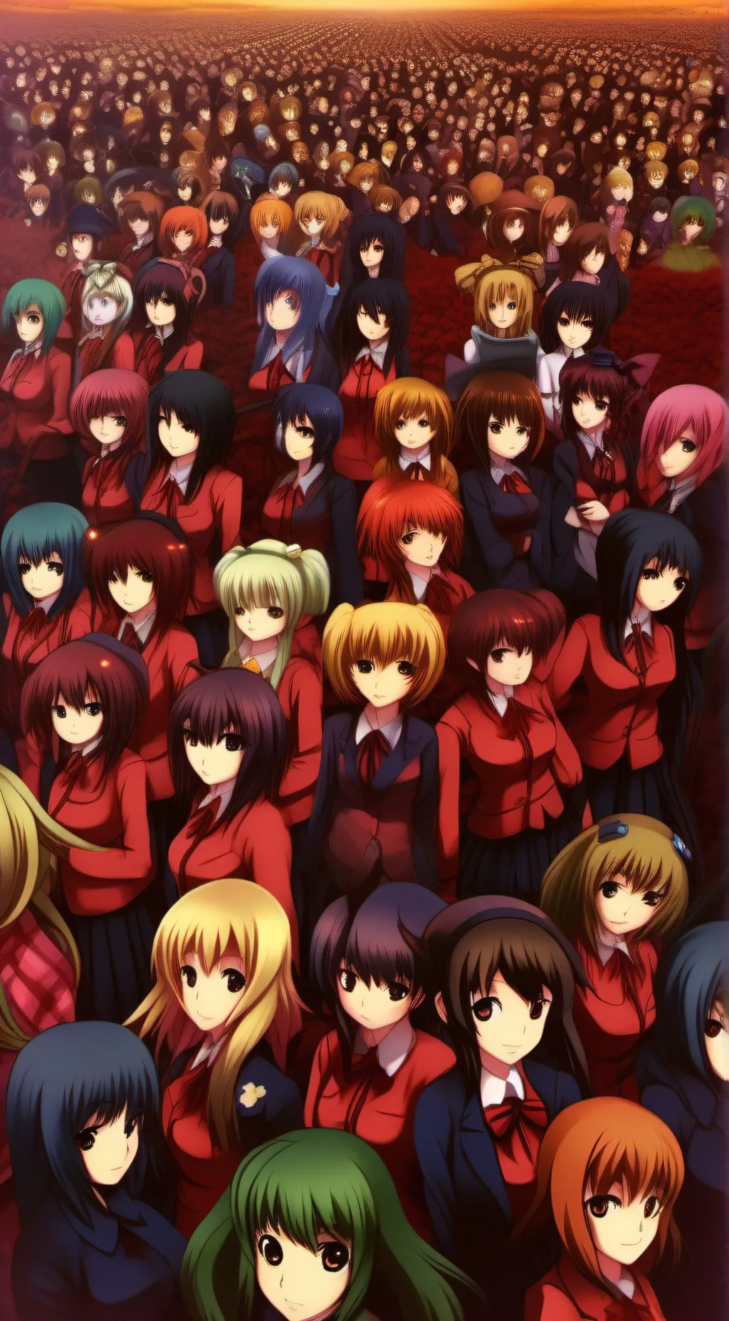 ai character: Field of girls  background