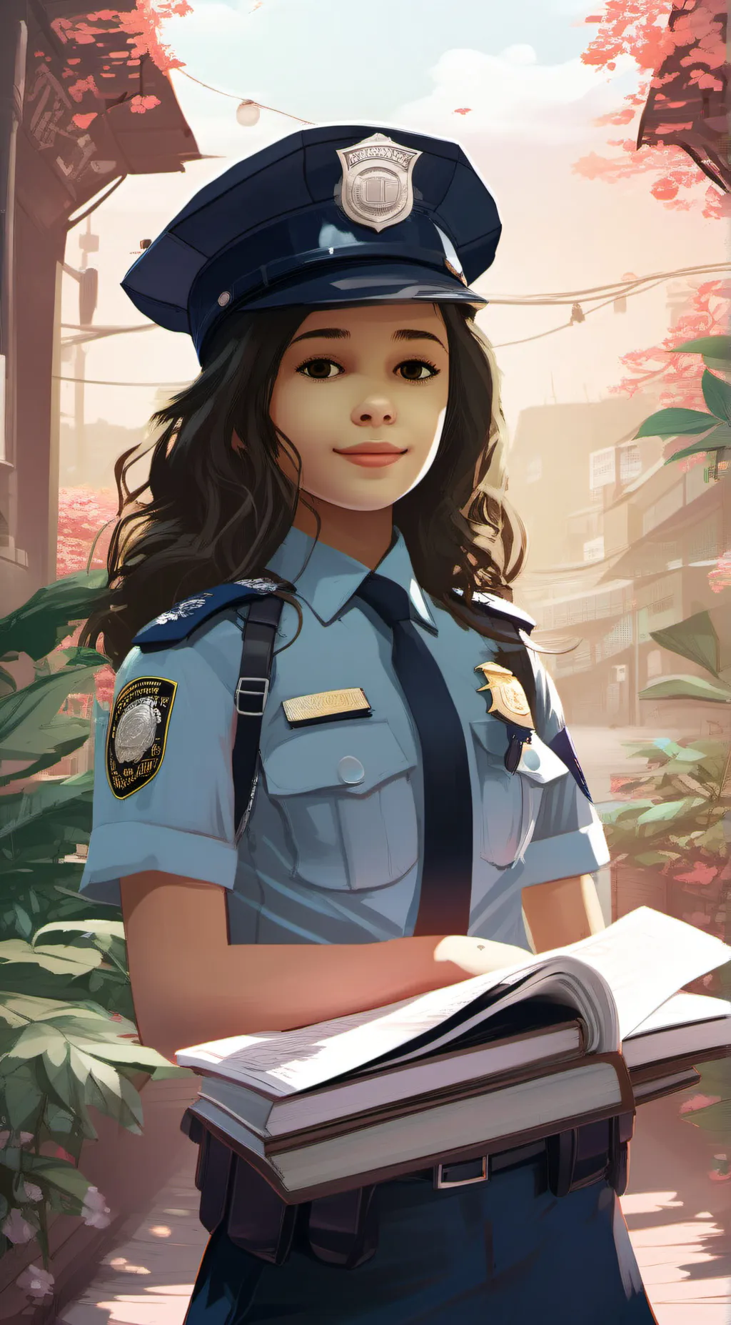 ai character: neha police girl  background