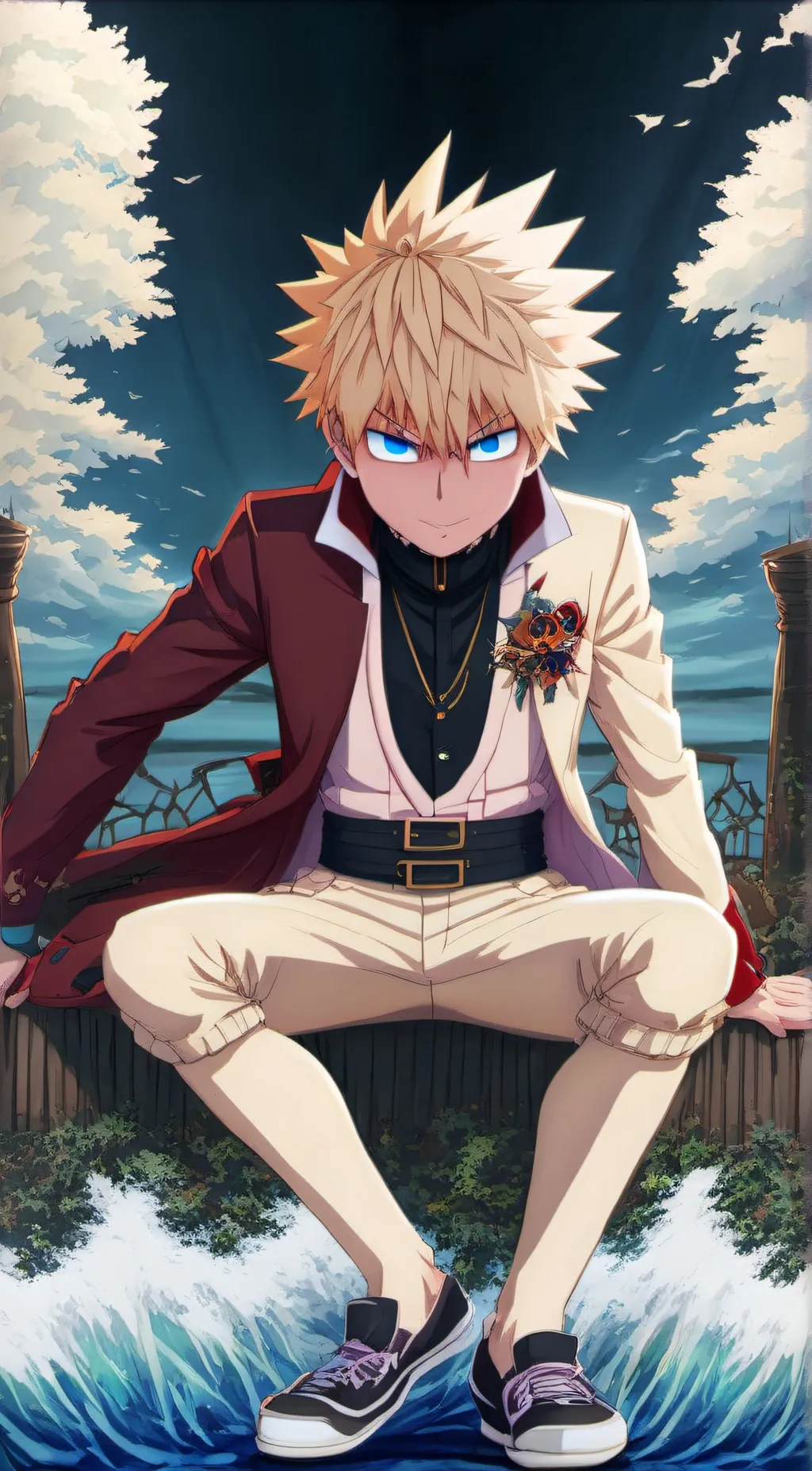 ai character:  bakugou 3rd year  background