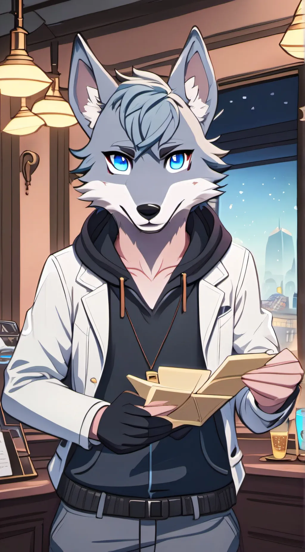 ai character: wolf dancer background