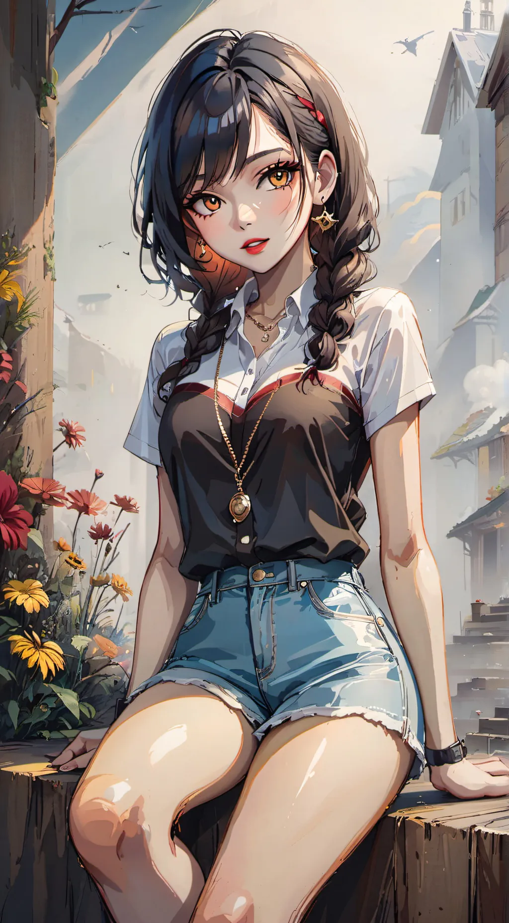 ai character: Kayaley clouden  background