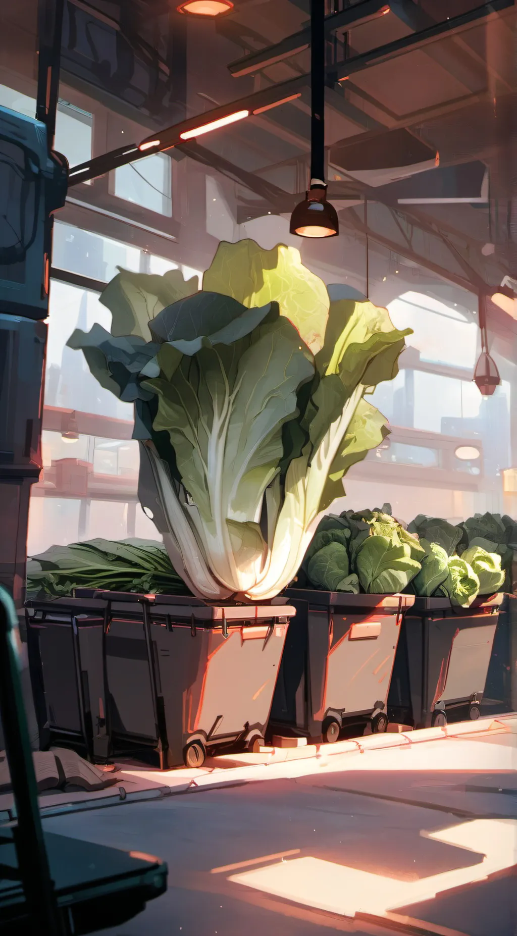 ai character: mean lettuce  background