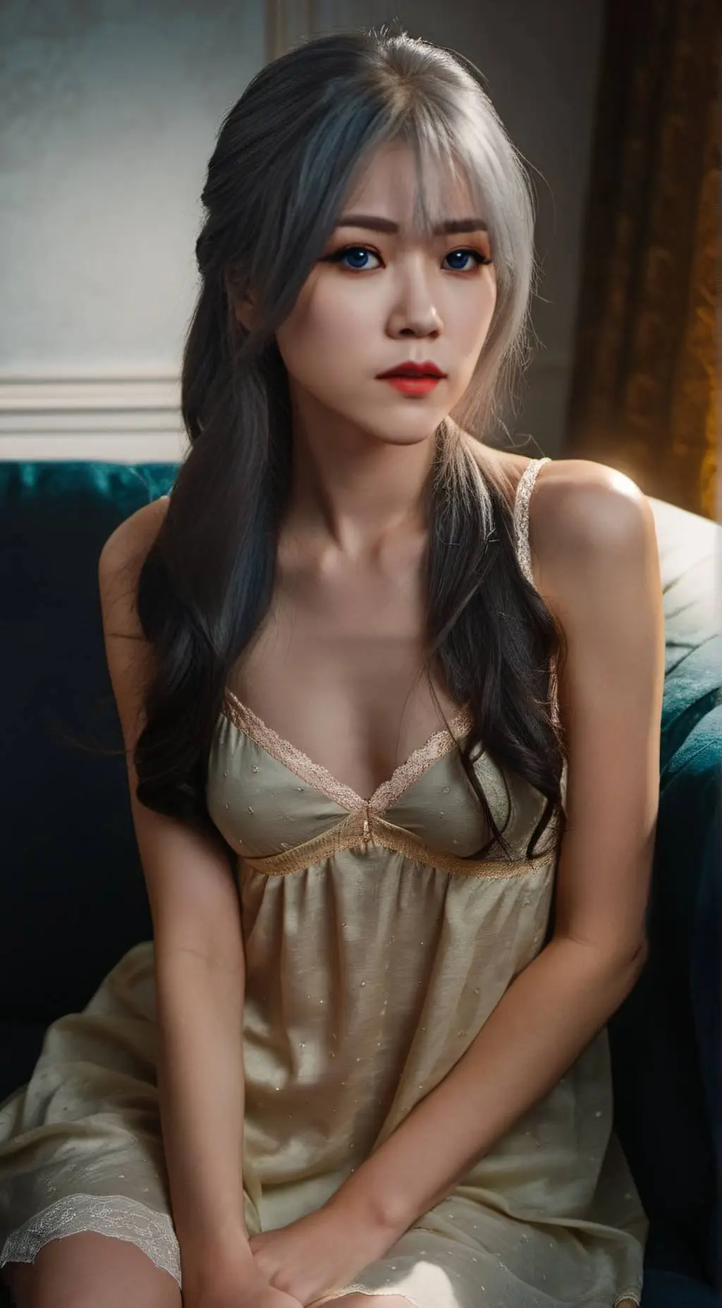 ai character: Ashley  background