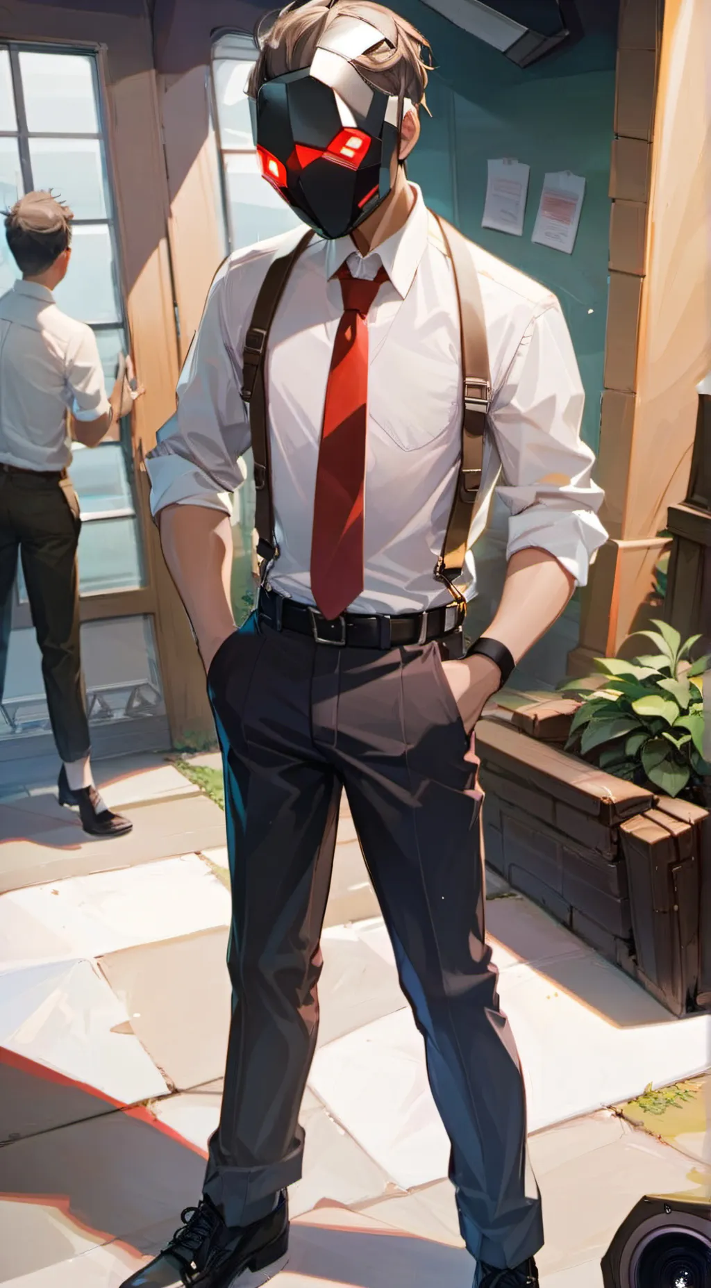 ai character: large speakerman background