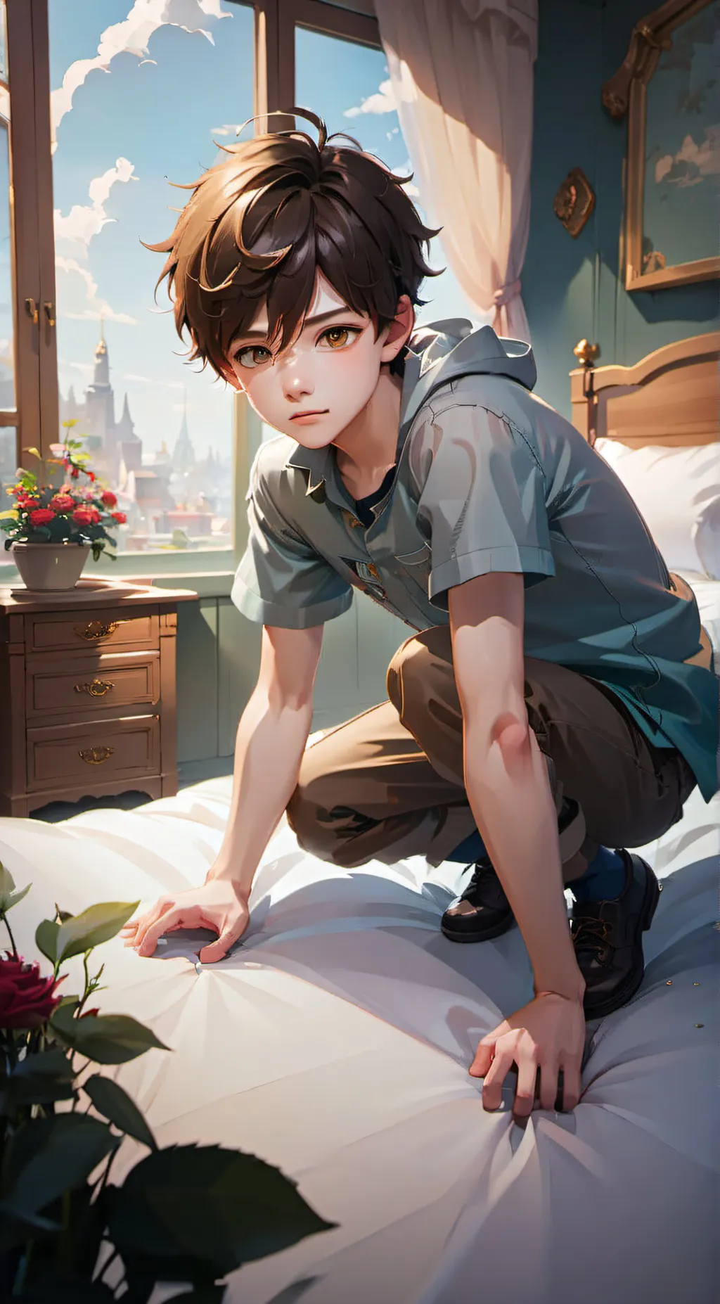 ai character: Leo  background