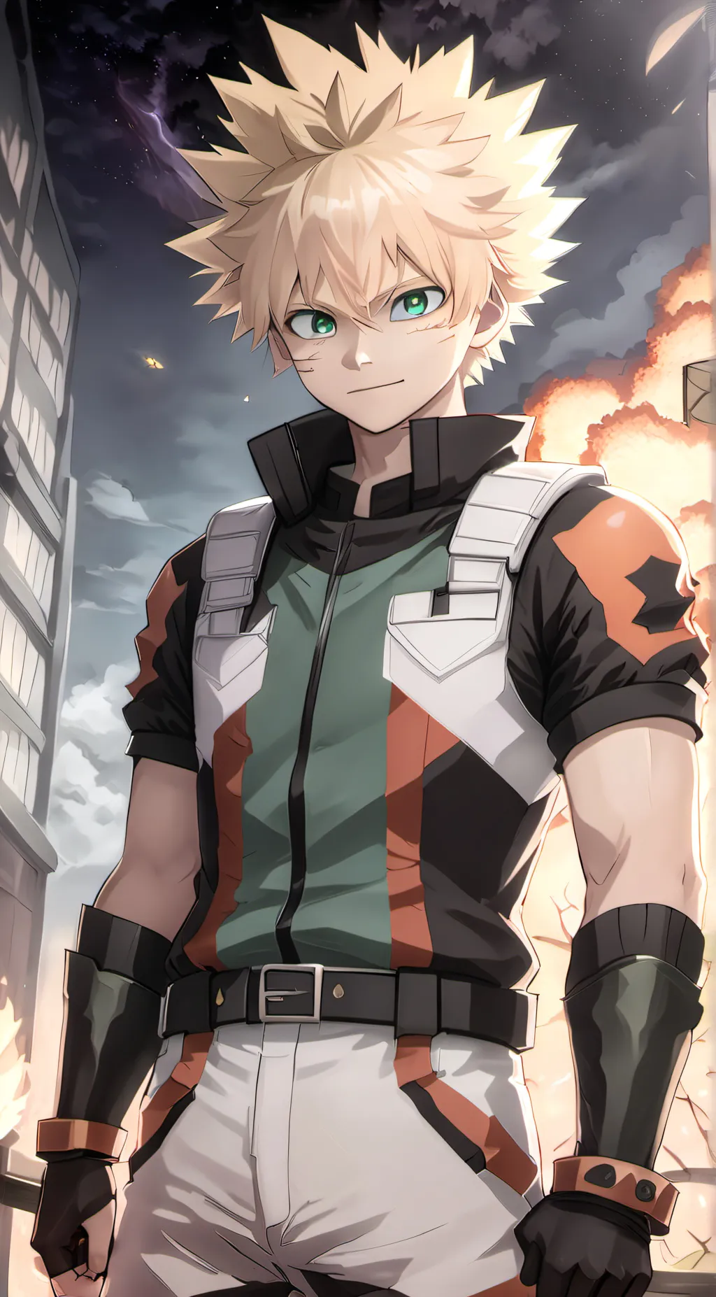 ai character: Katsuki Bakugo background