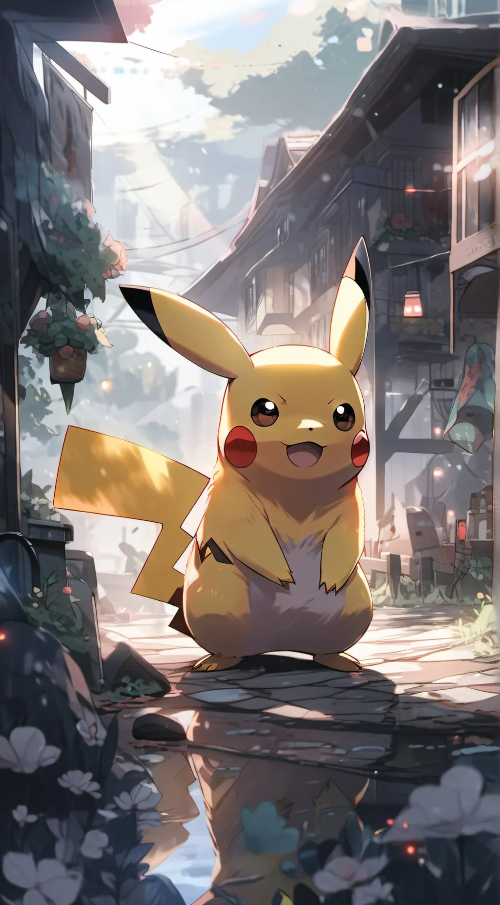 ai character: Pikachu  background