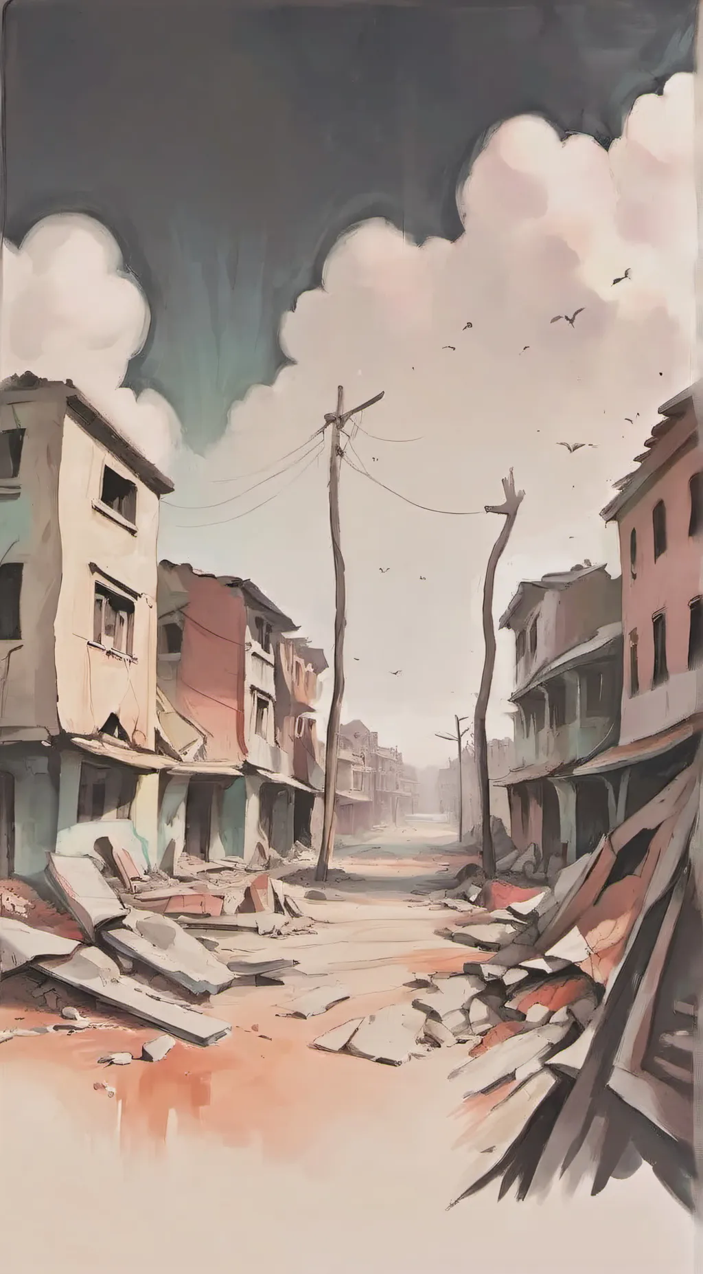 ai character: zombie town background