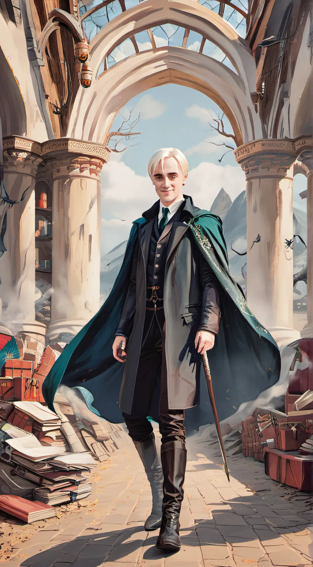 ai character: DCRACO MALFOY background