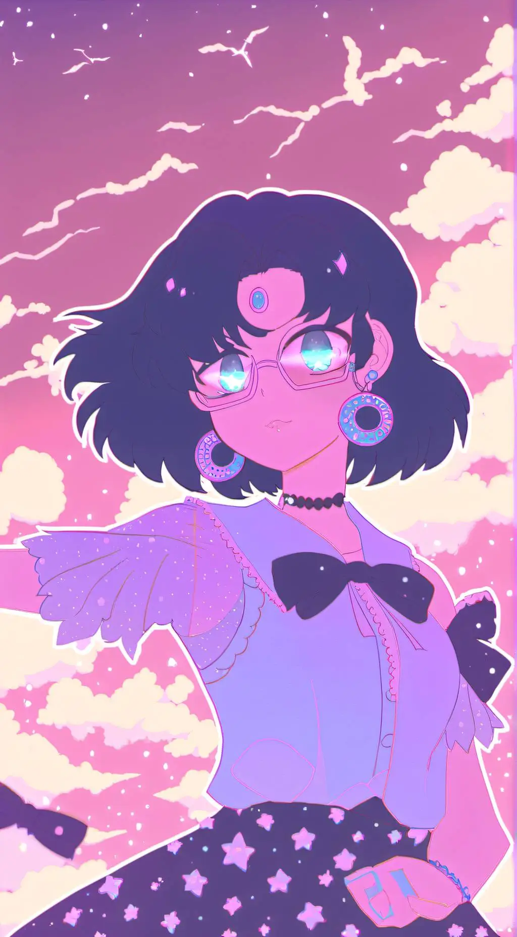 ai character: Snow  background