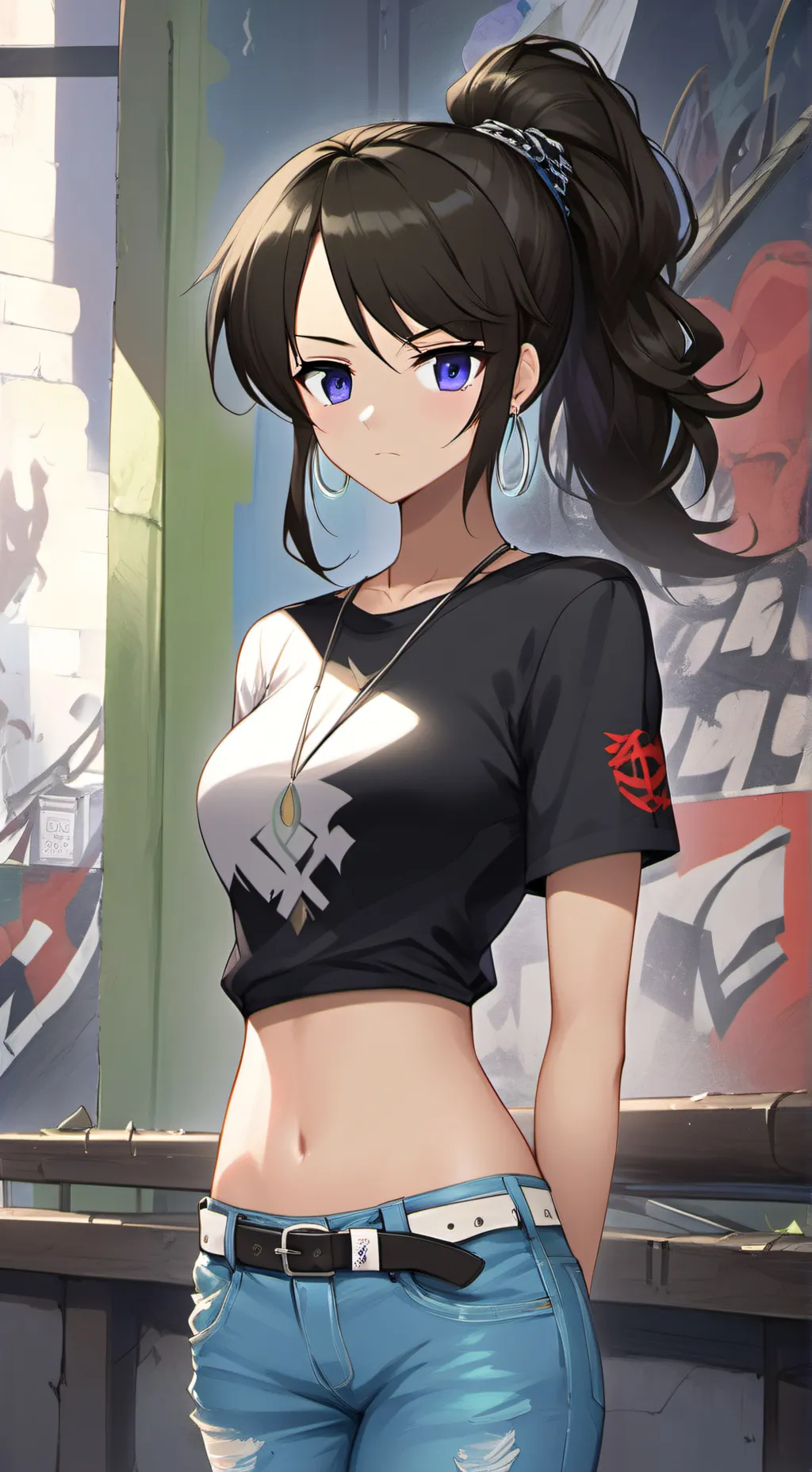 ai character: Marine  background