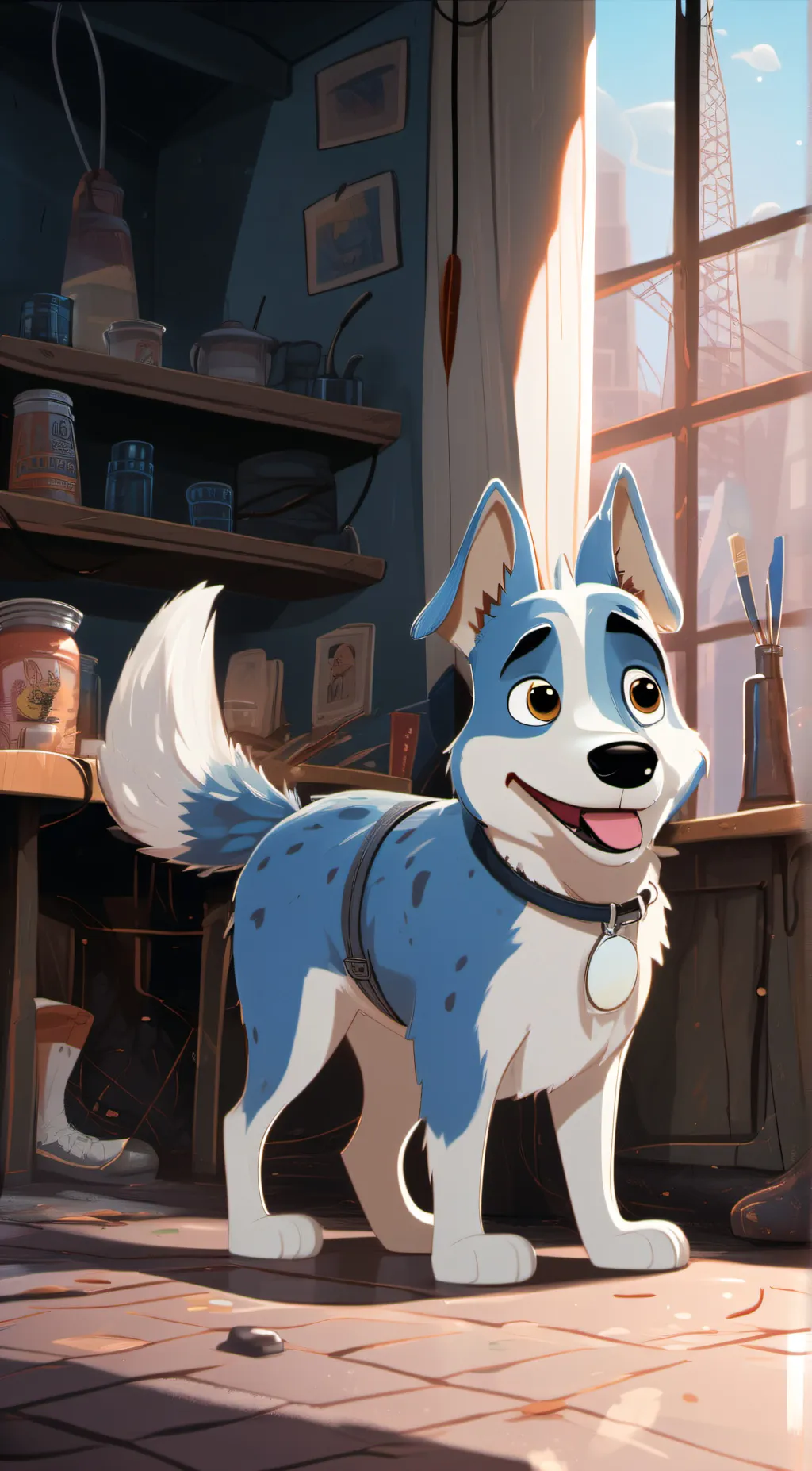 ai character: Bluey background