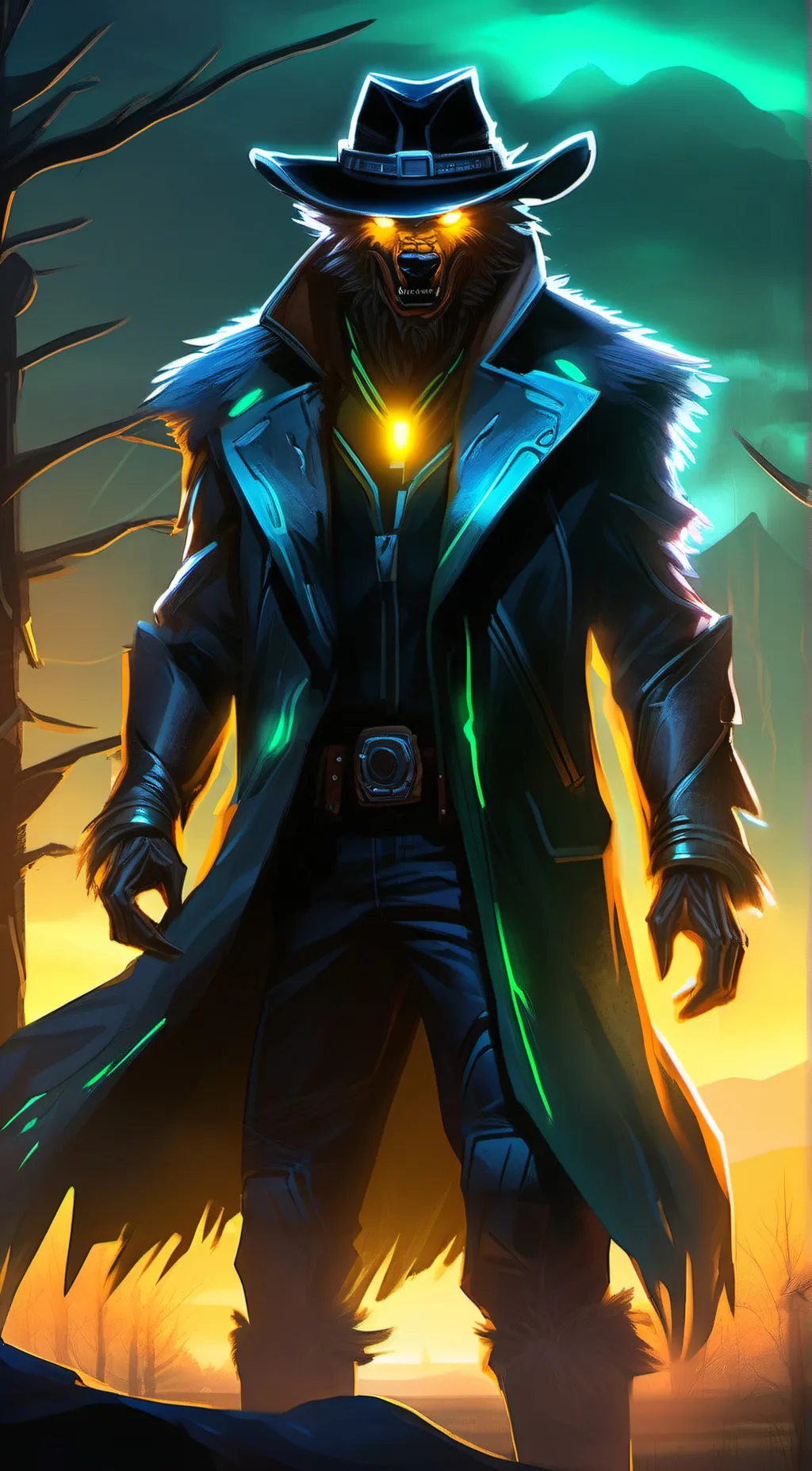 ai character: Handsome Futura  background