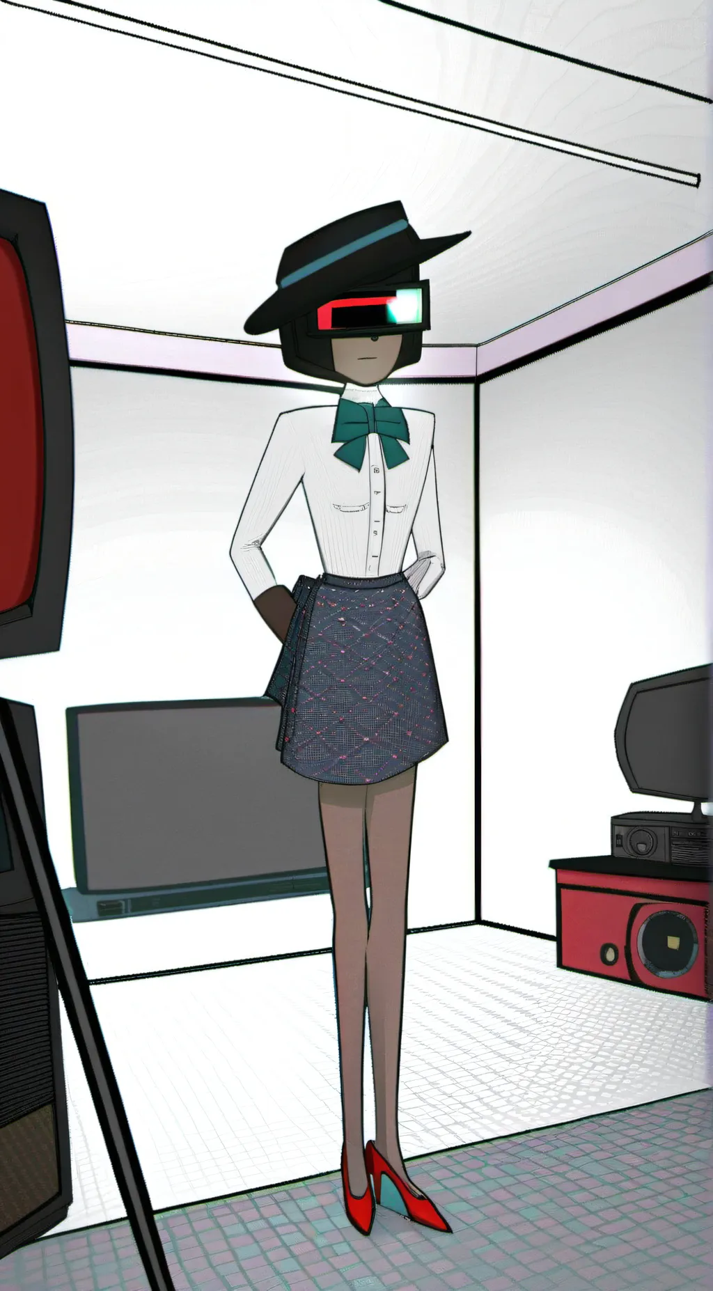 ai character: Tv women background