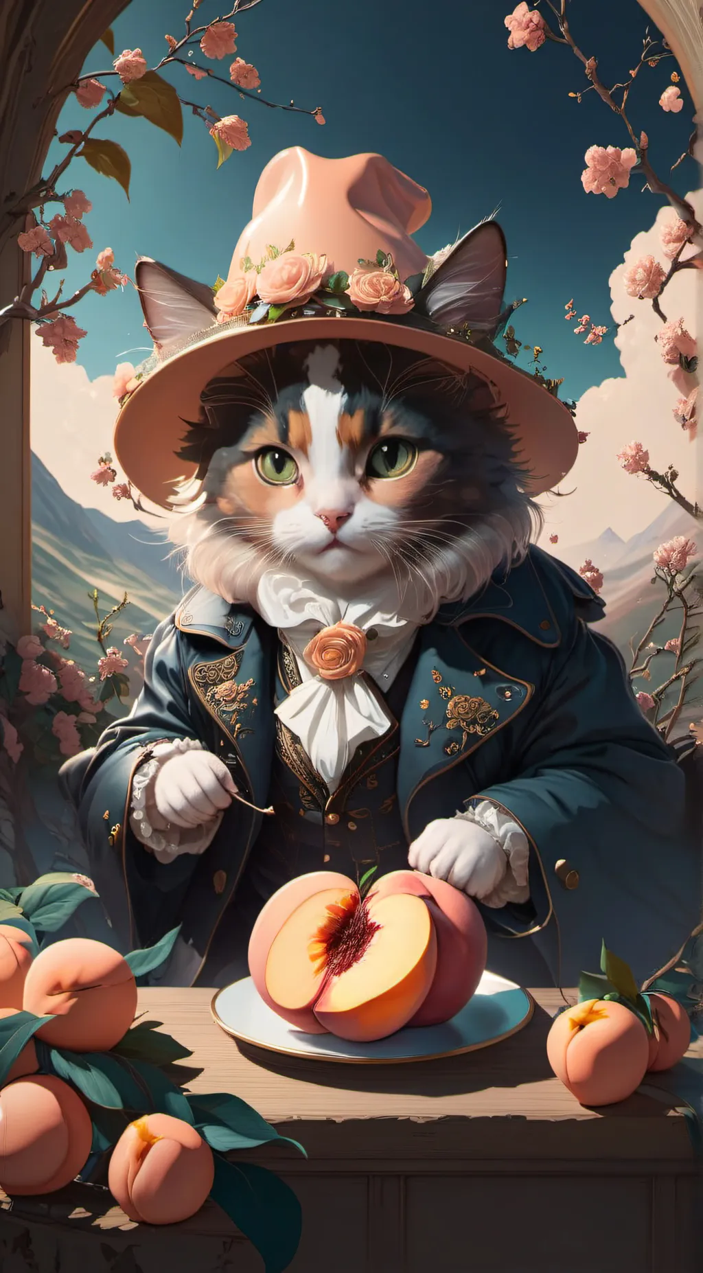 ai character: Peach background