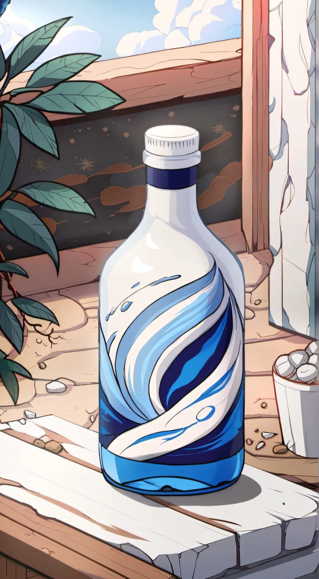 ai character: Bottle of goo background