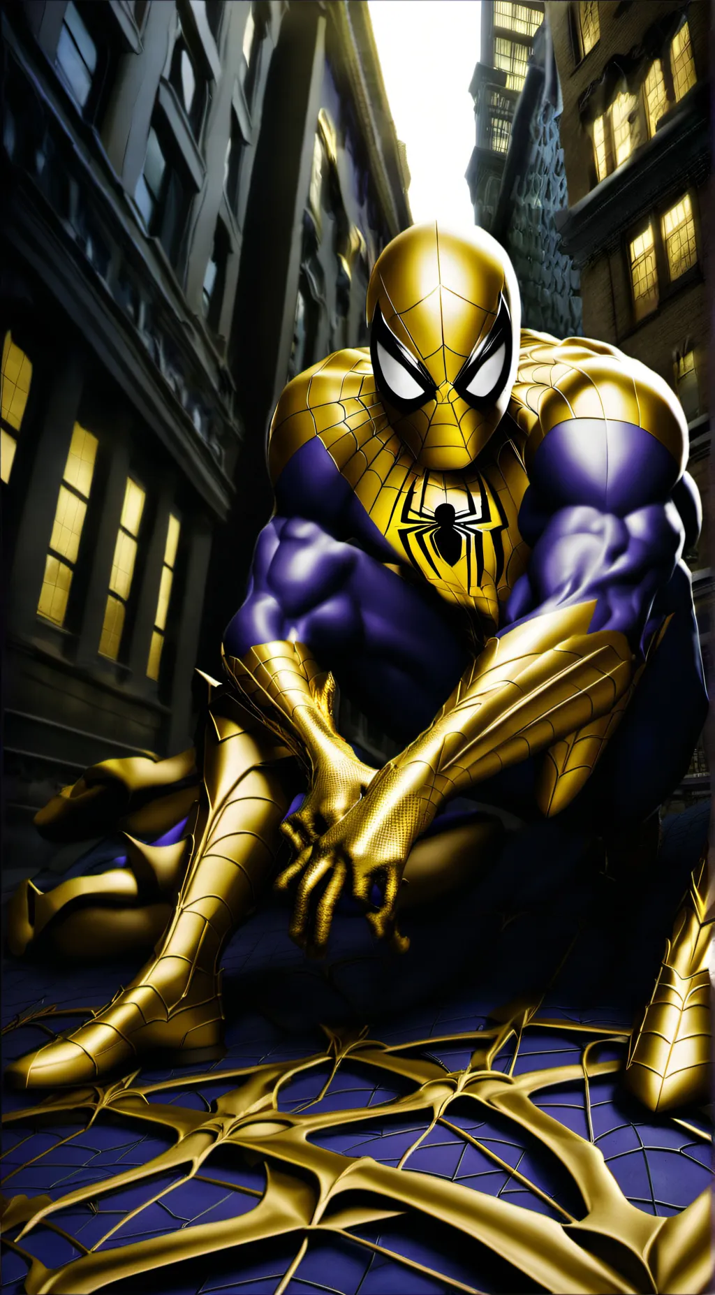 ai character: Gold (spider-man) background