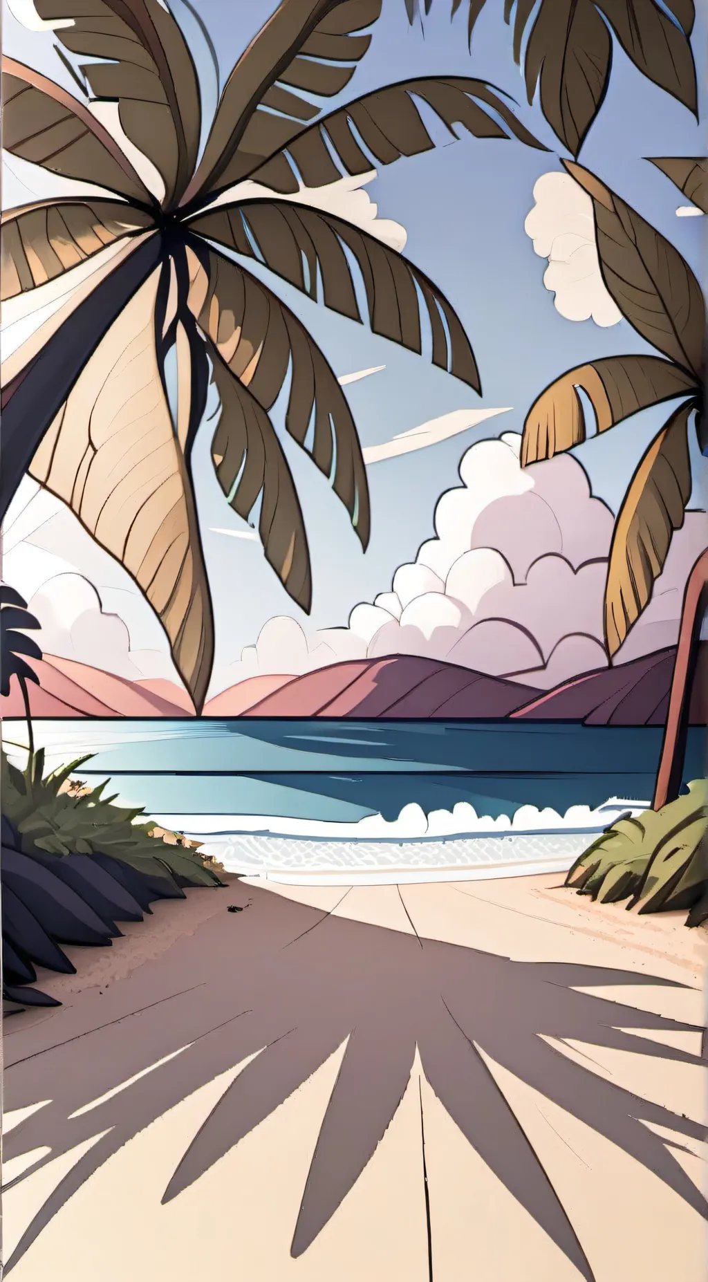 ai character: MHA at the beach! background