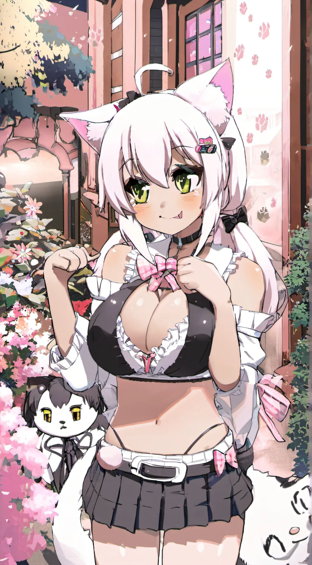 ai character: rizz Neko girl  background