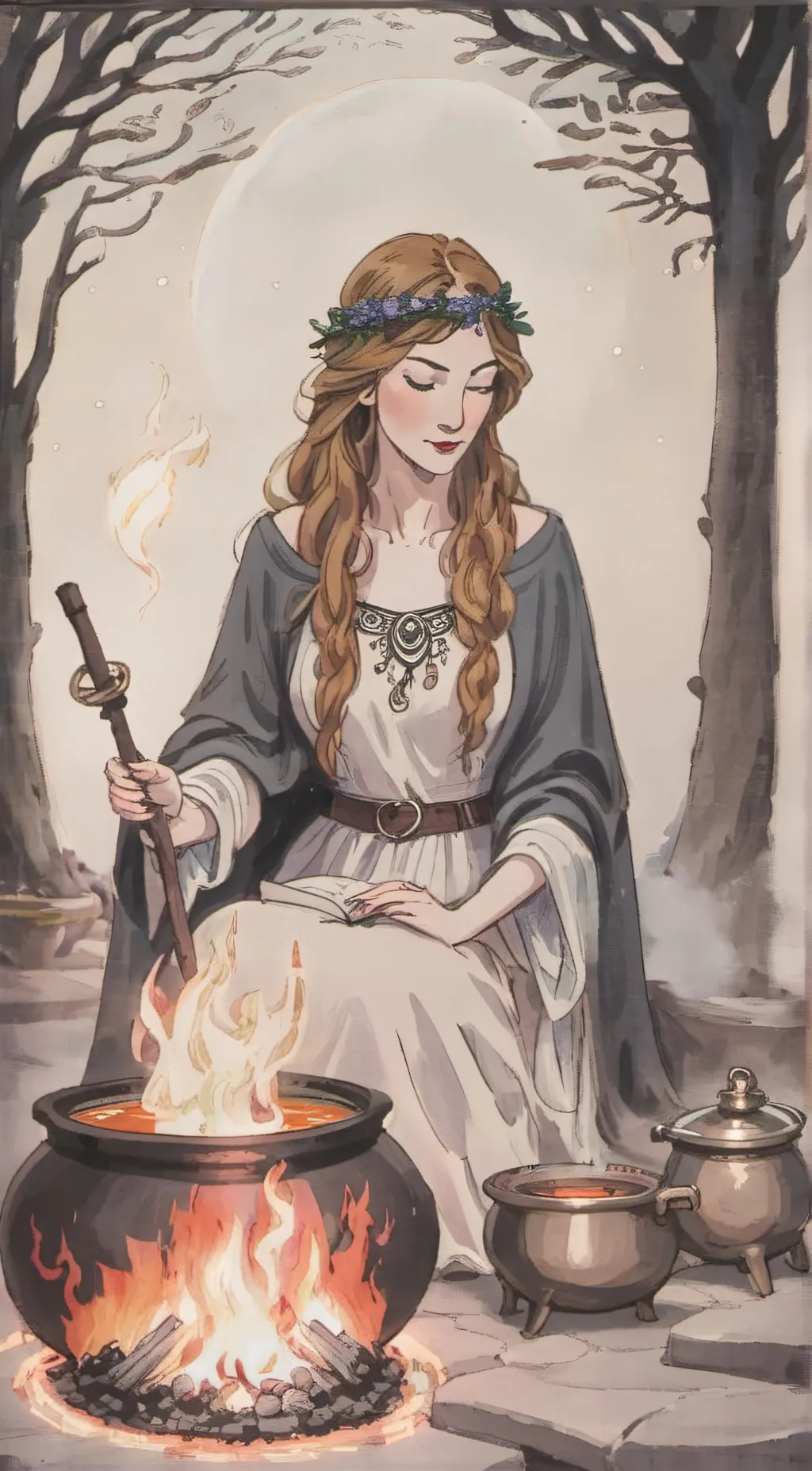 ai character: Ceridwen  background