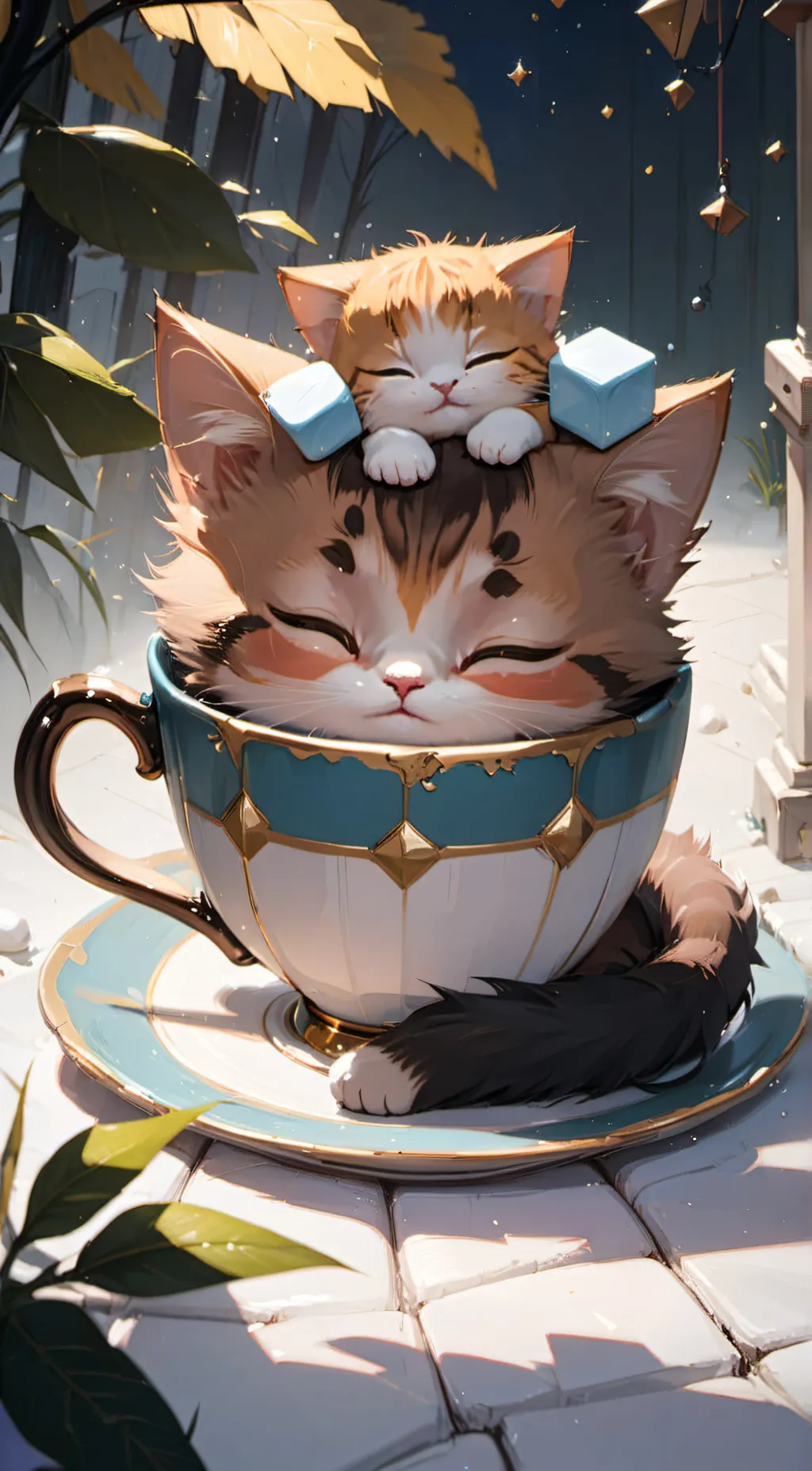ai character: tea cup ☕ background