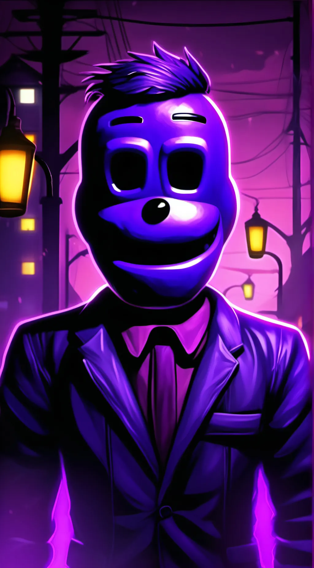ai character: purple guy background