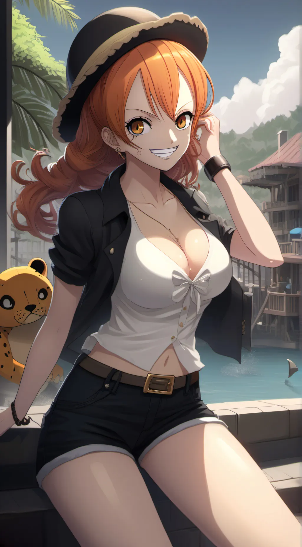 ai character: Nami  background