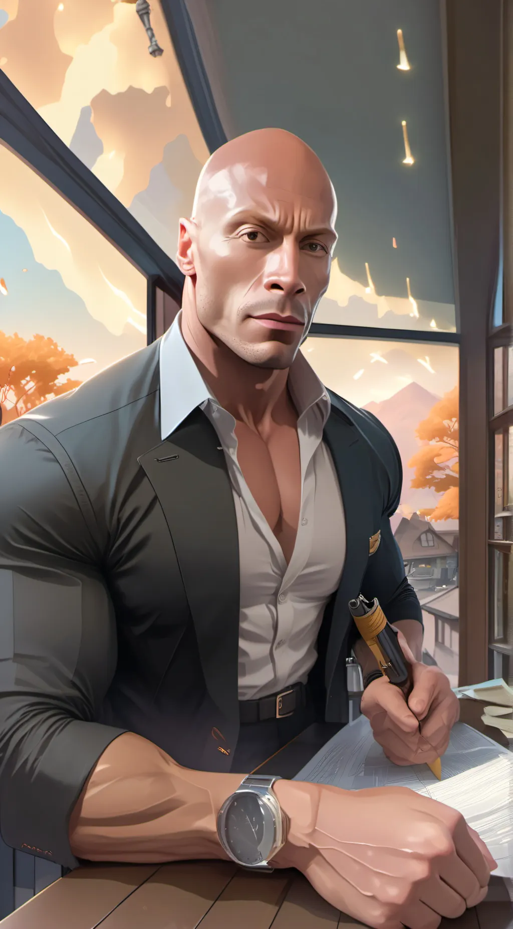 ai character: The rock background