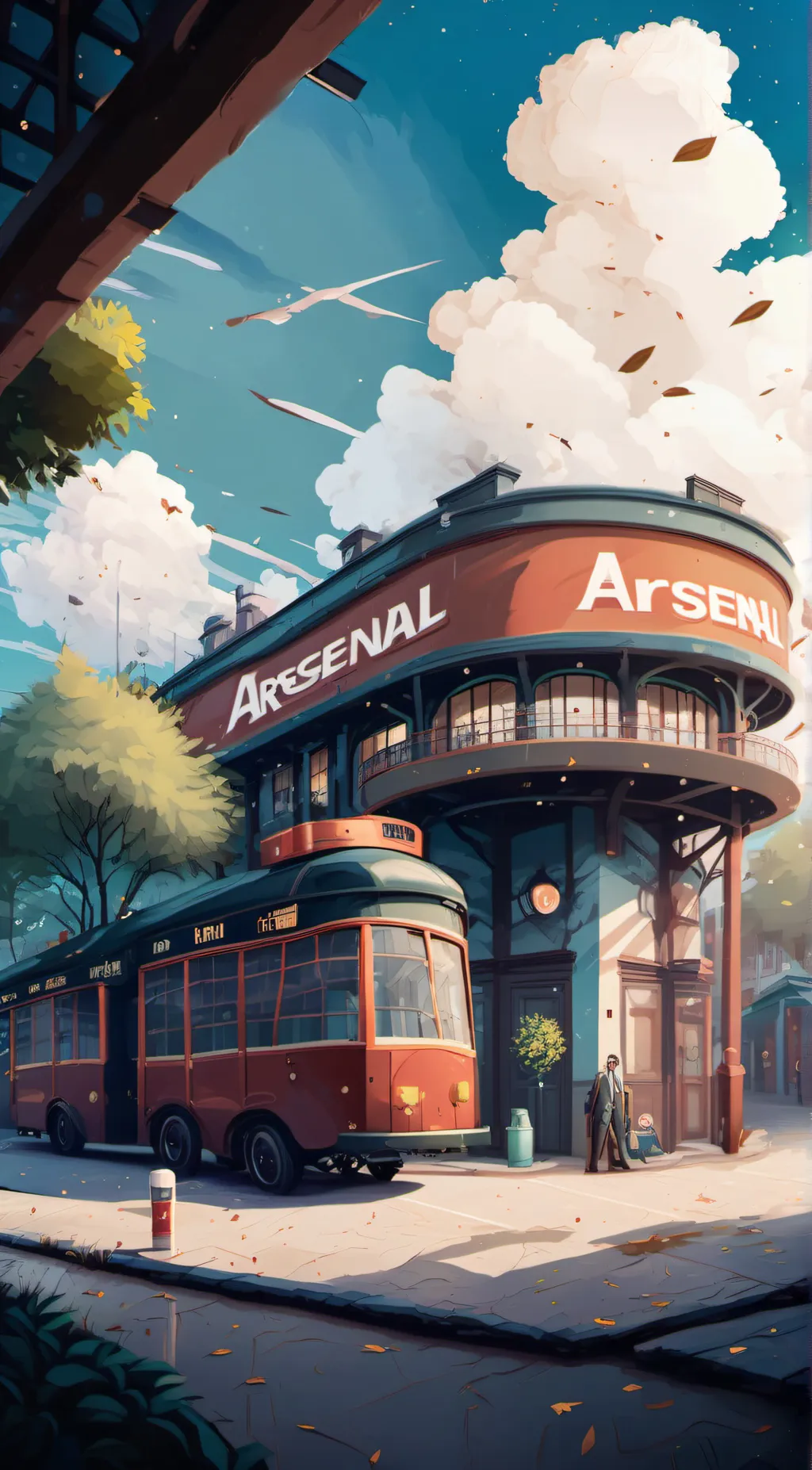 ai character: Arsenal FC background