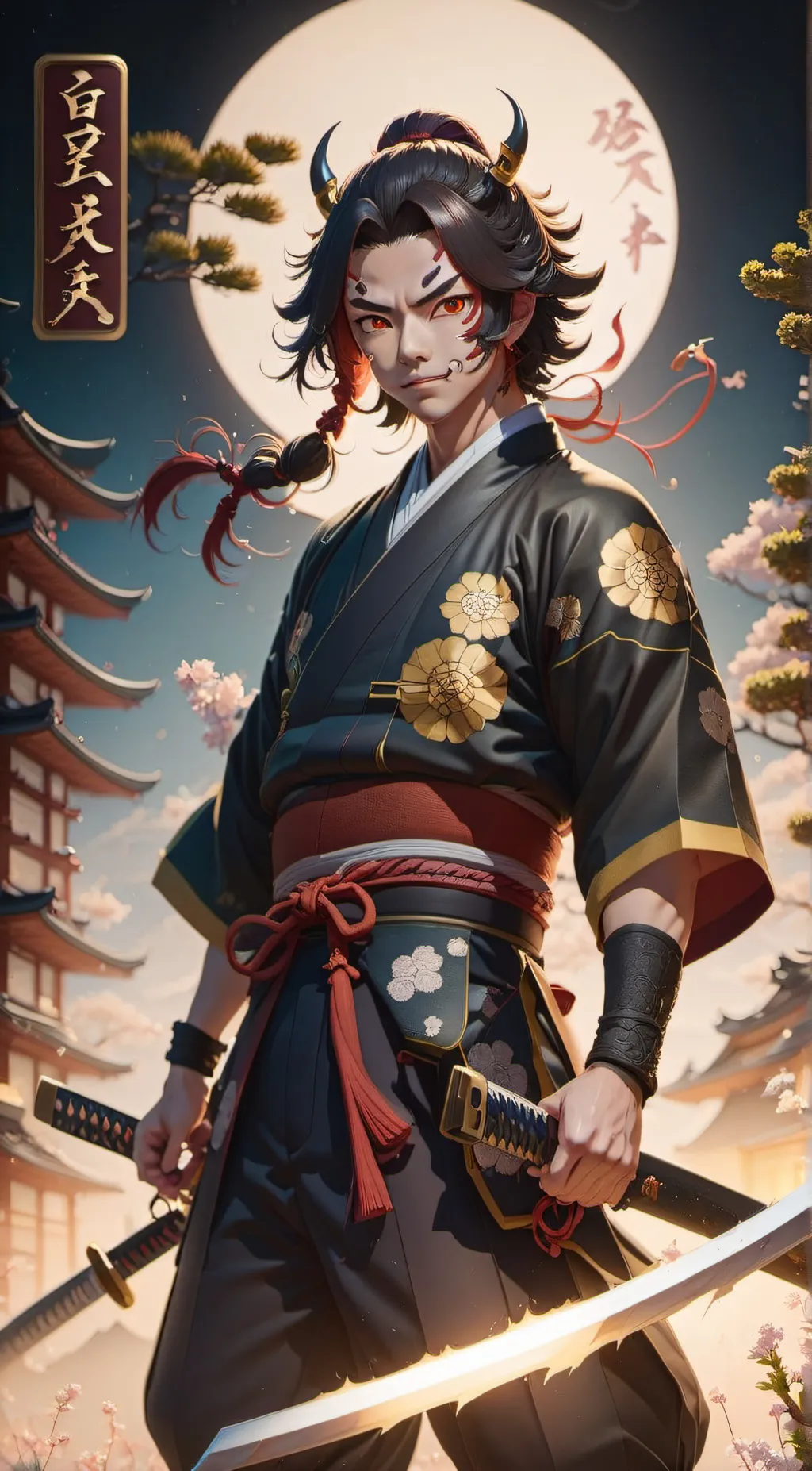 ai character: Demon slayer background