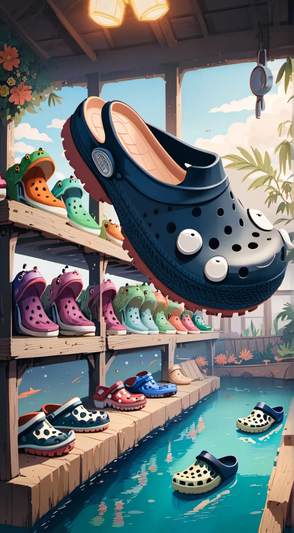 ai character: crocs  background