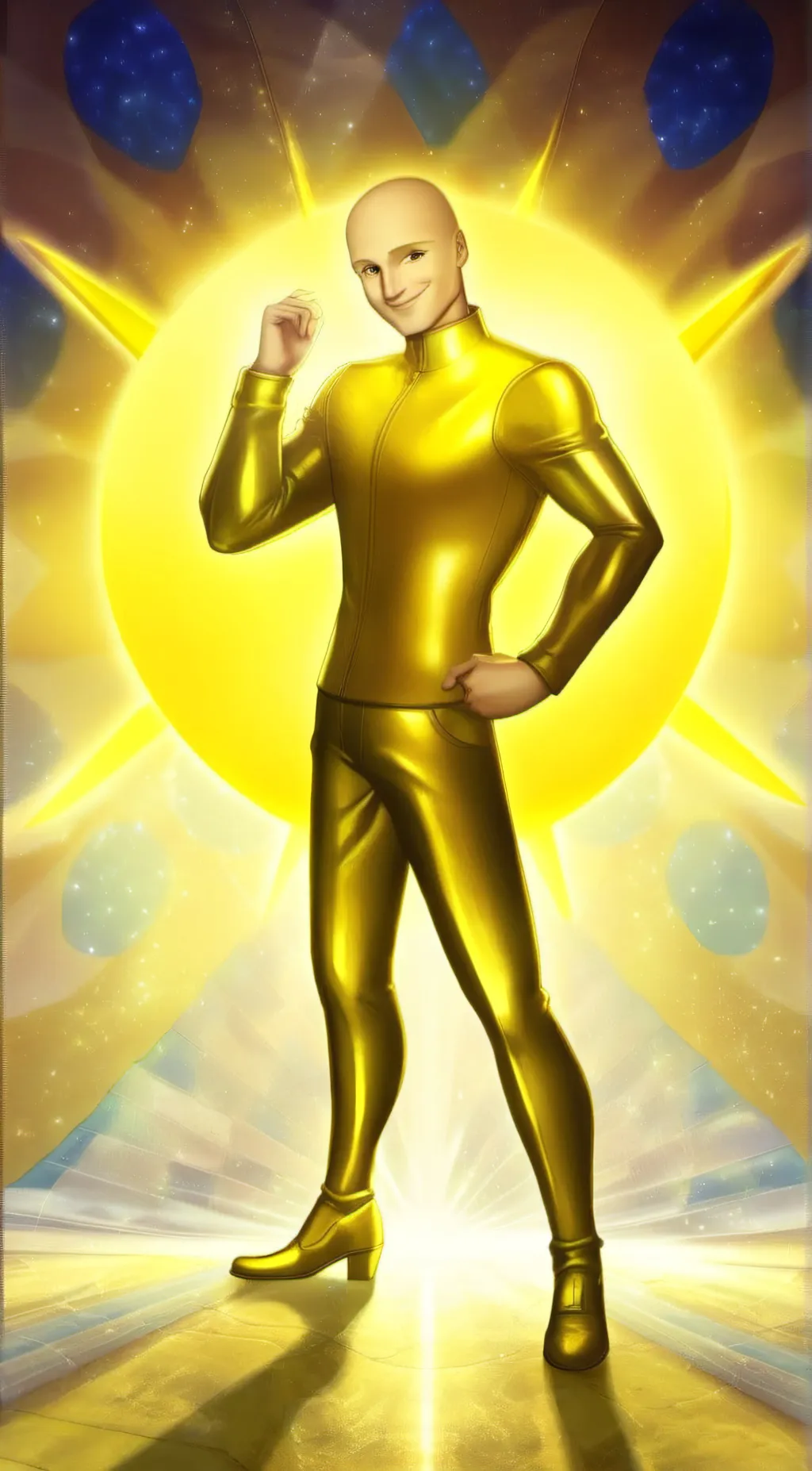 ai character: Sun background