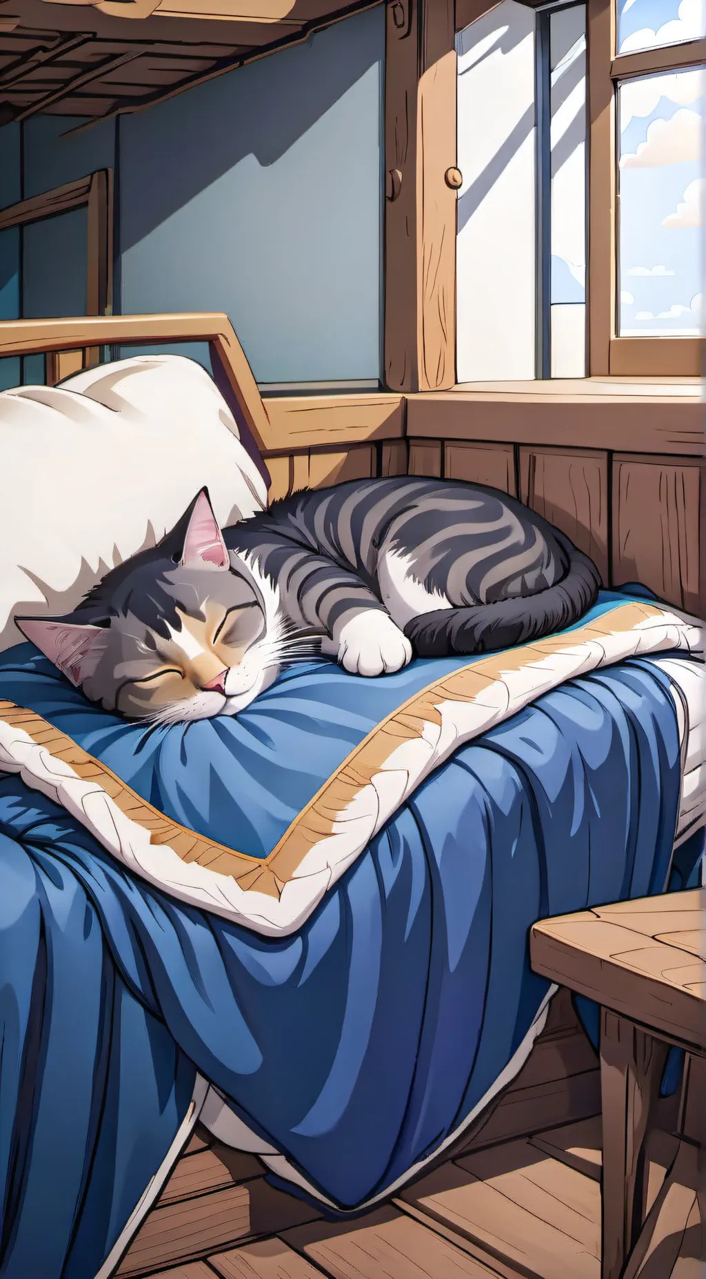 ai character: Sleepy cat background