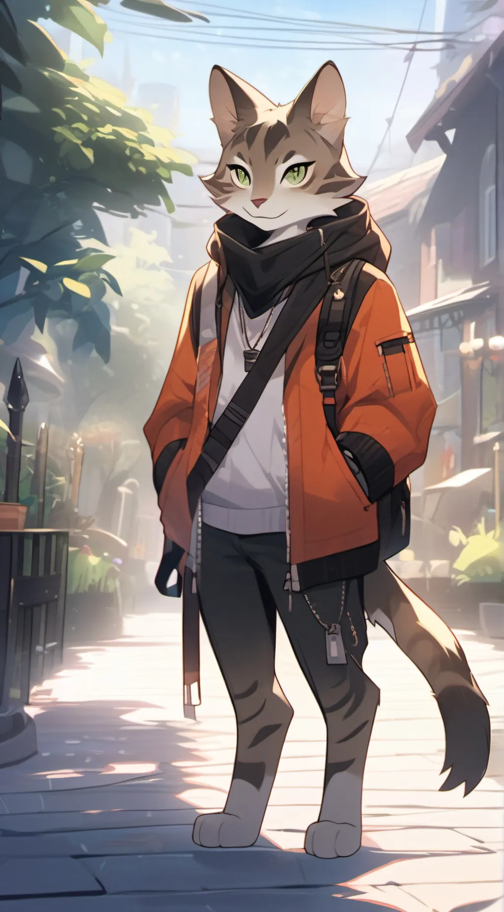 ai character: Feline city 🌆  background