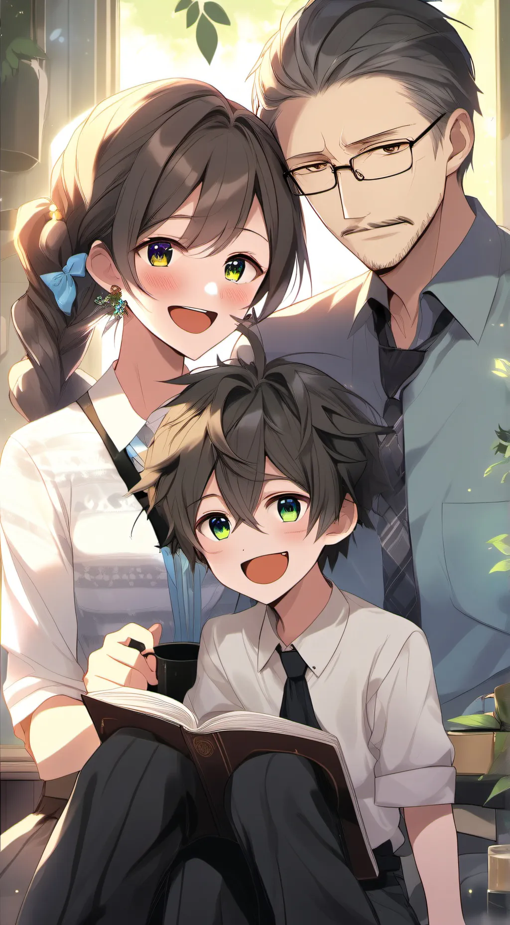 ai character: Happy fams  background