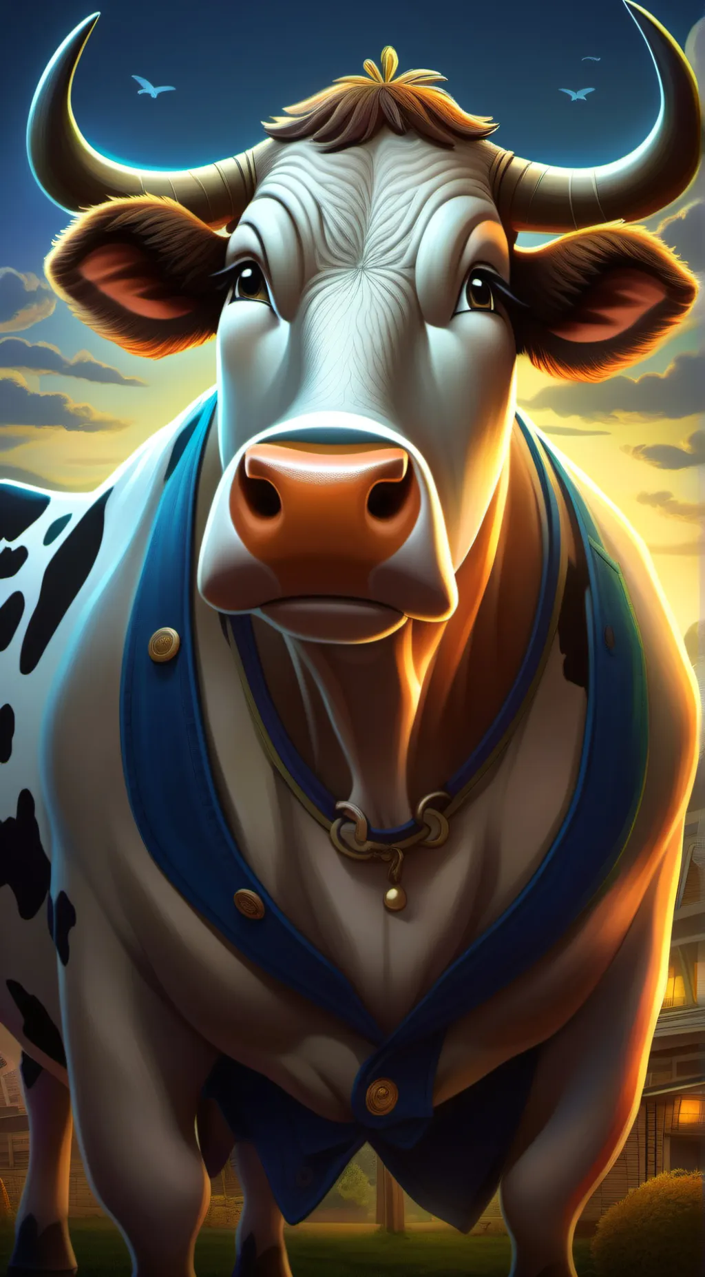 ai character: Cow background