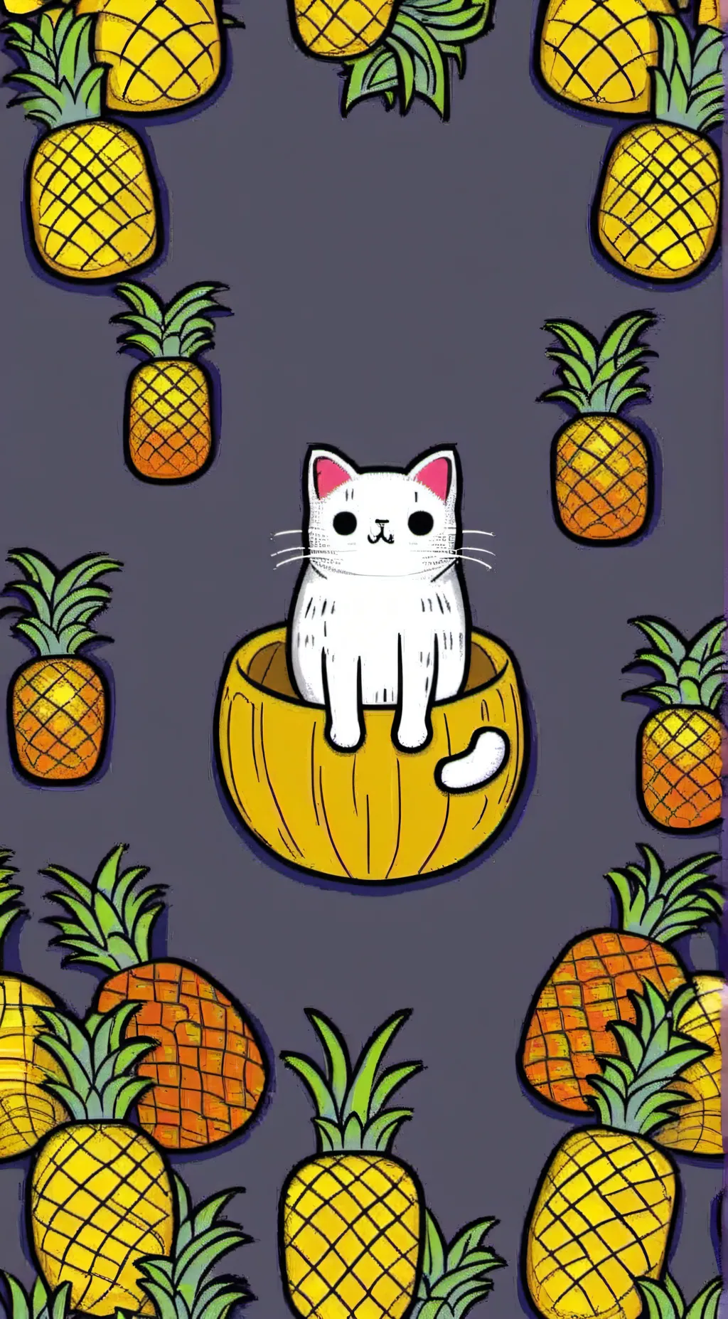 ai character: Pineapple cat background