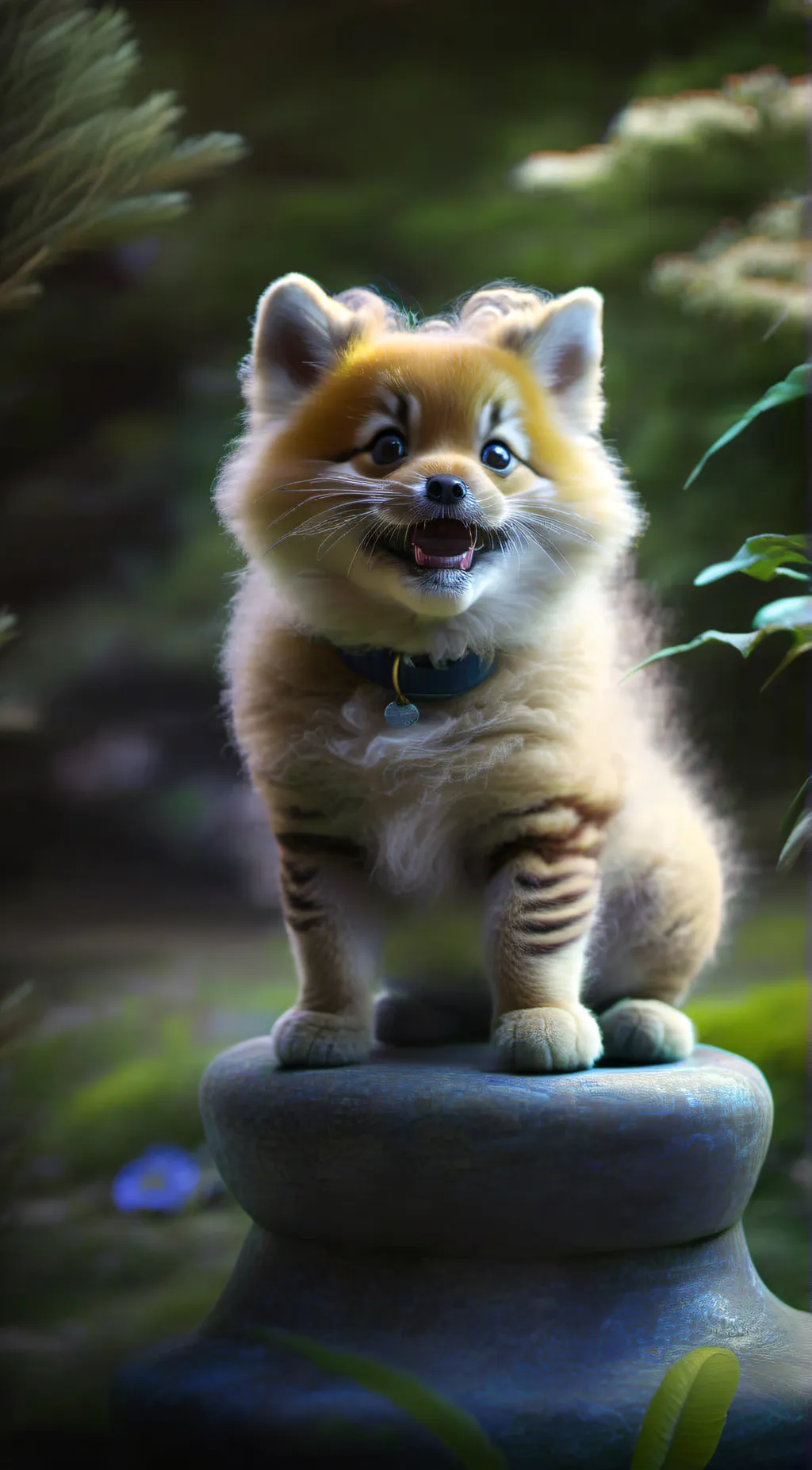 ai character: Smurf dog background