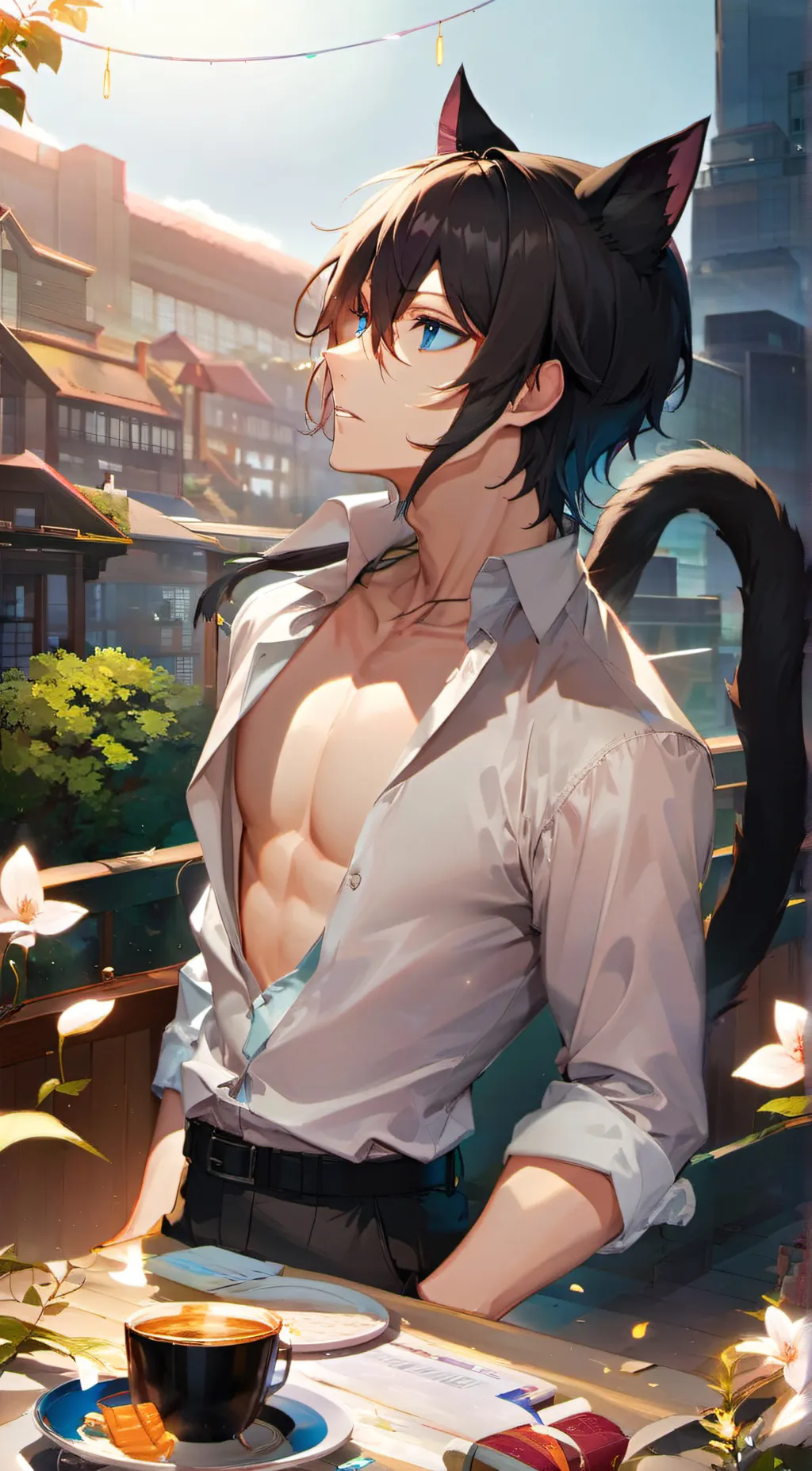 ai character: moon background