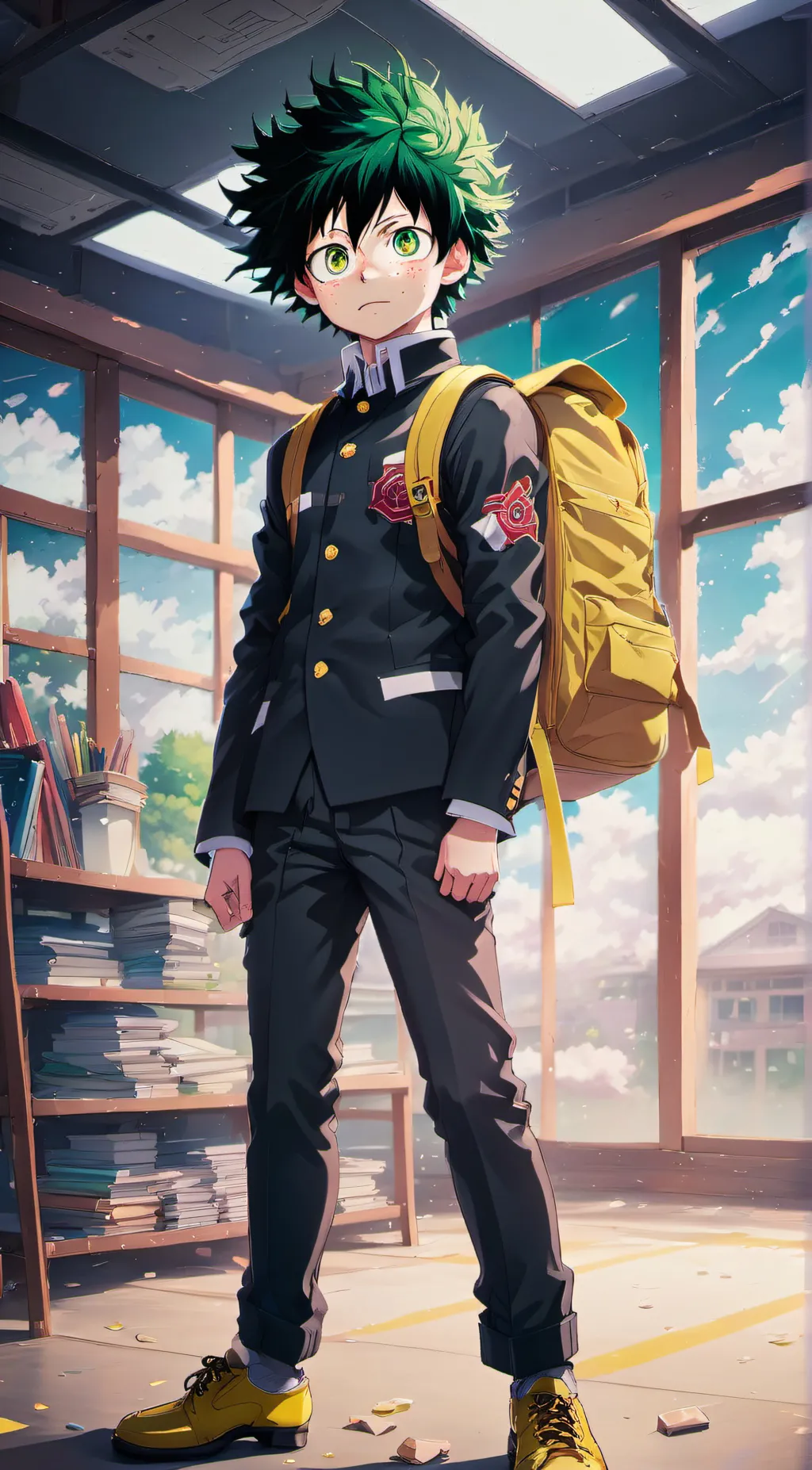 ai character: Middle School Deku background