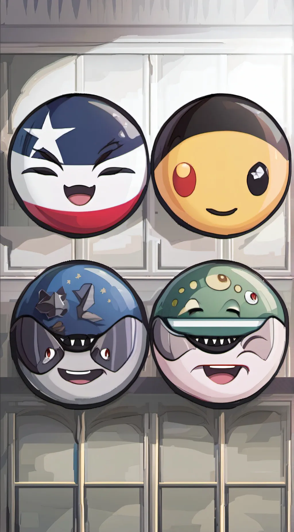 ai character: countryballs background