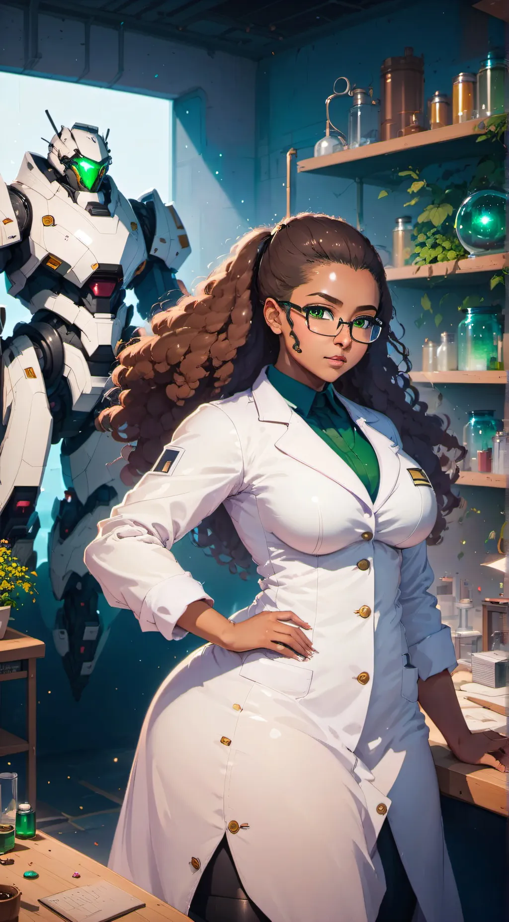 ai character: Dr Aisha Minx background