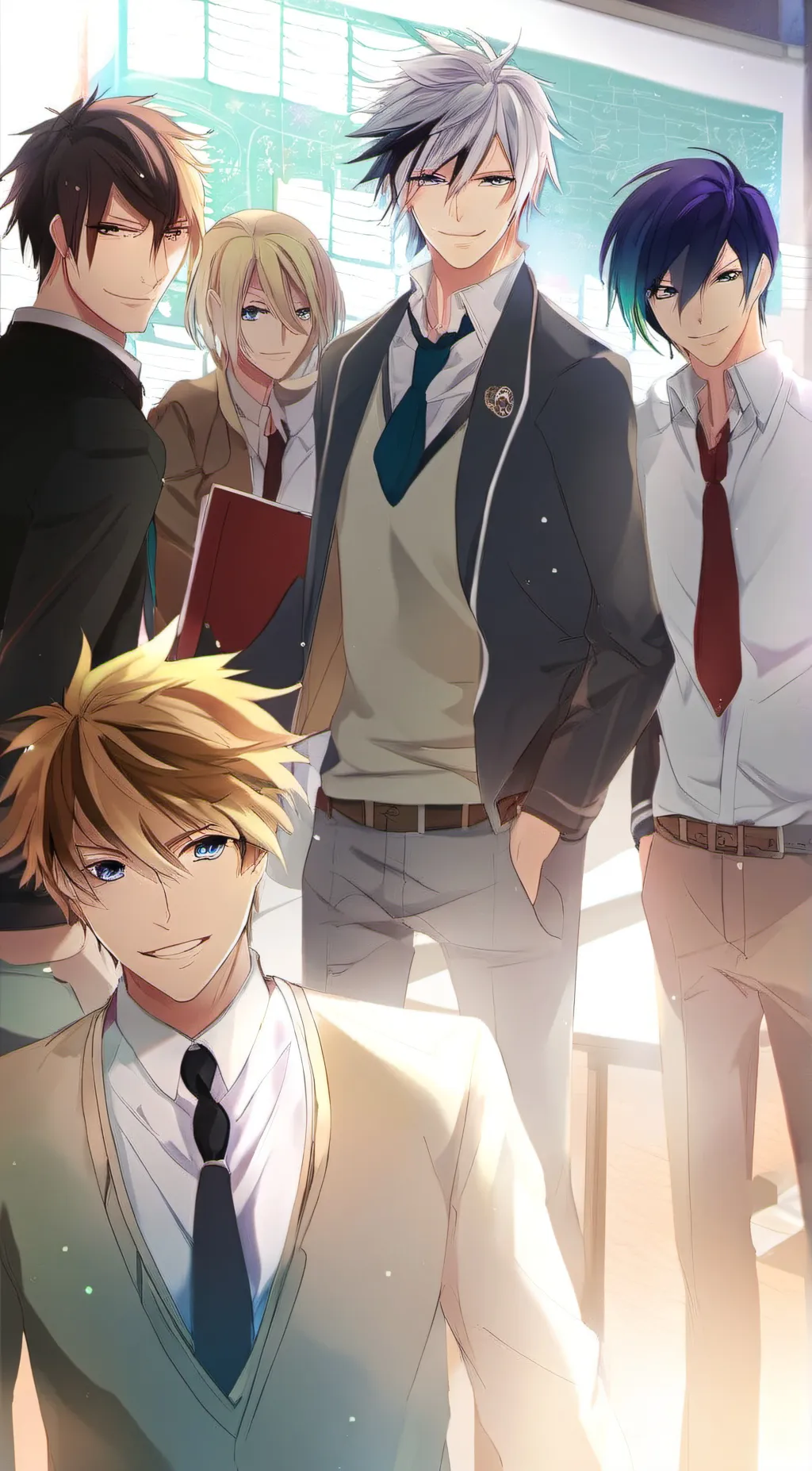 ai character: Anime School story background