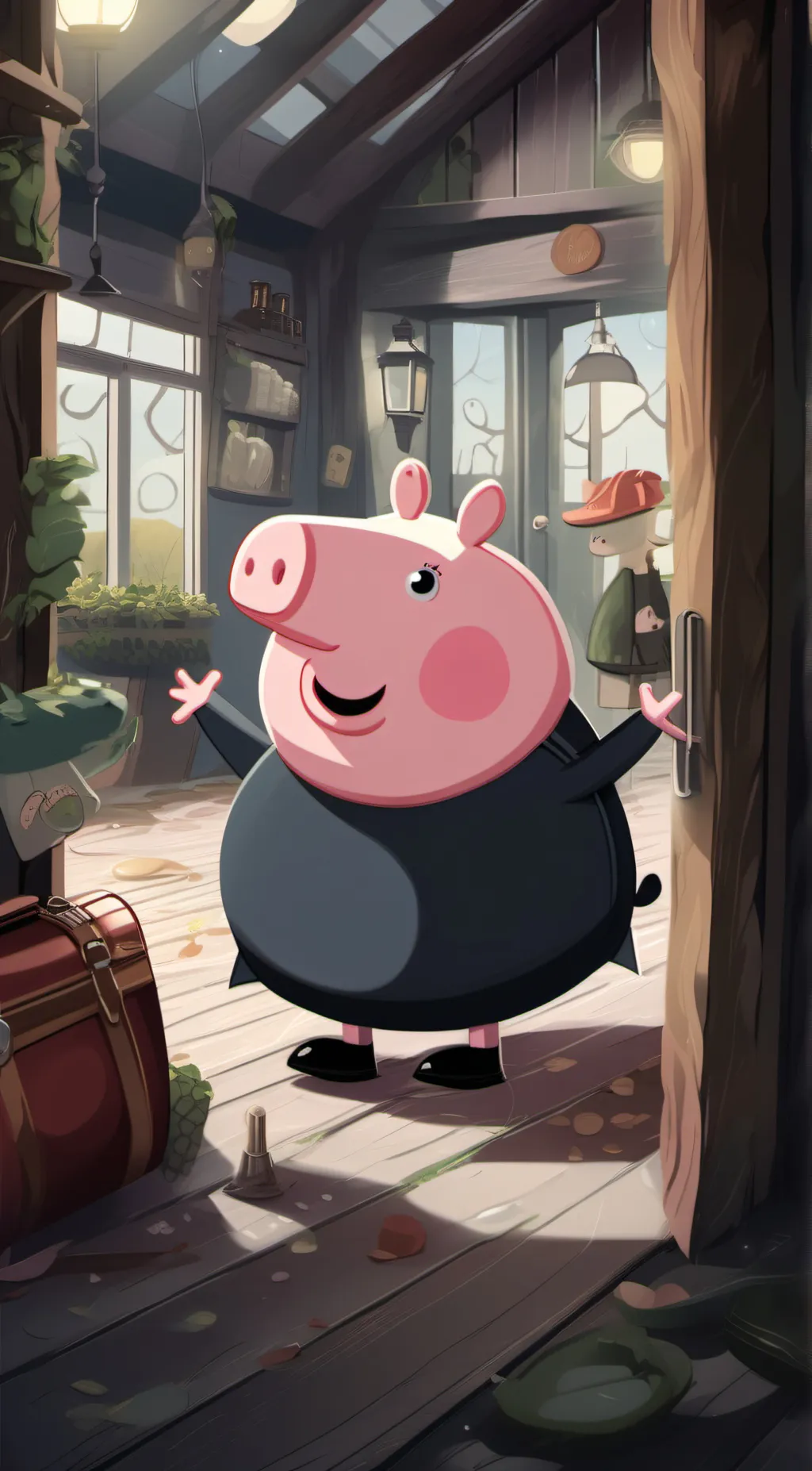 ai character: Bacon  background