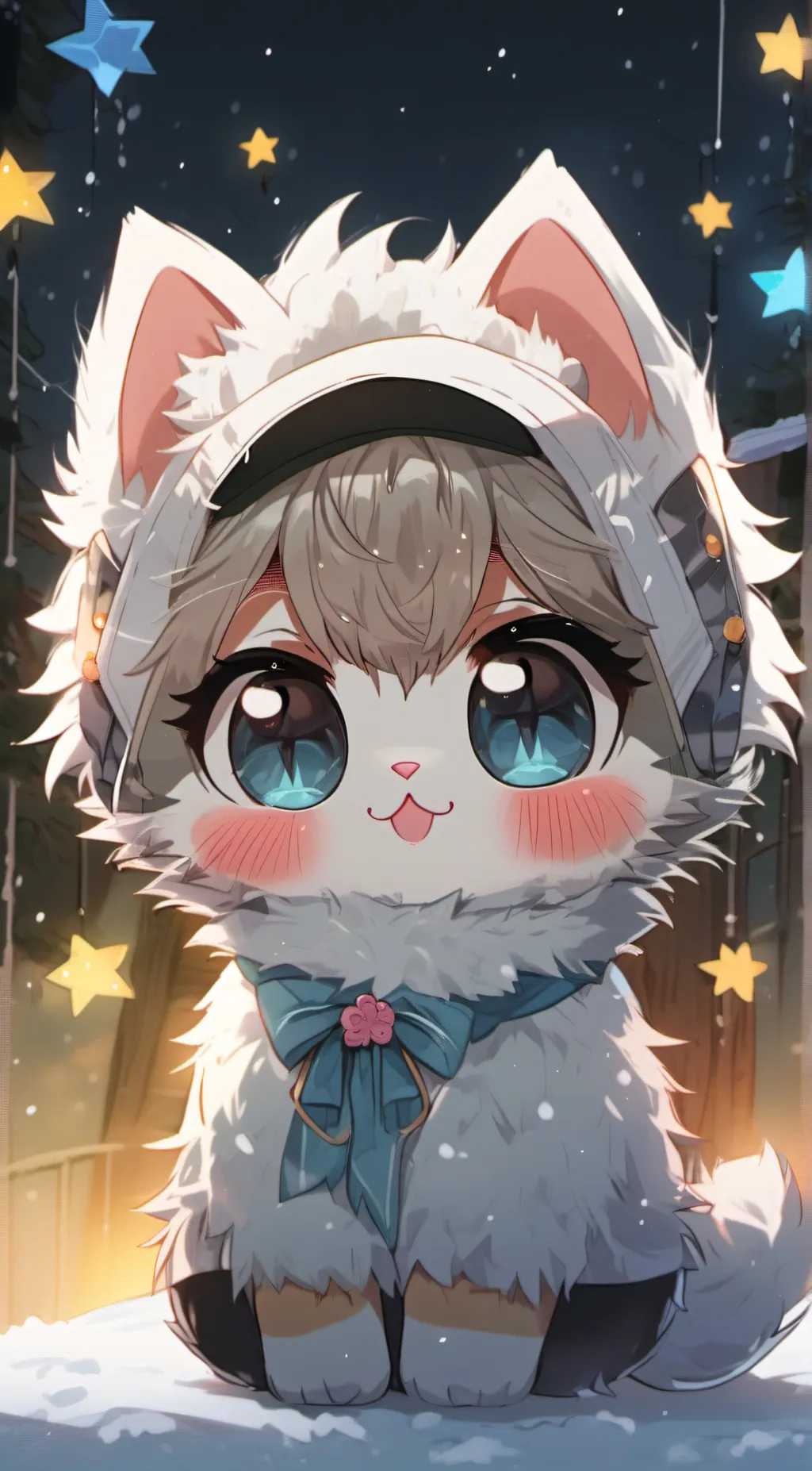 ai character: snow background