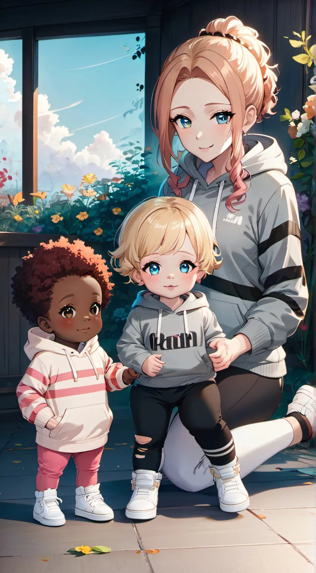 ai character: Maya, Mia and Ivy background