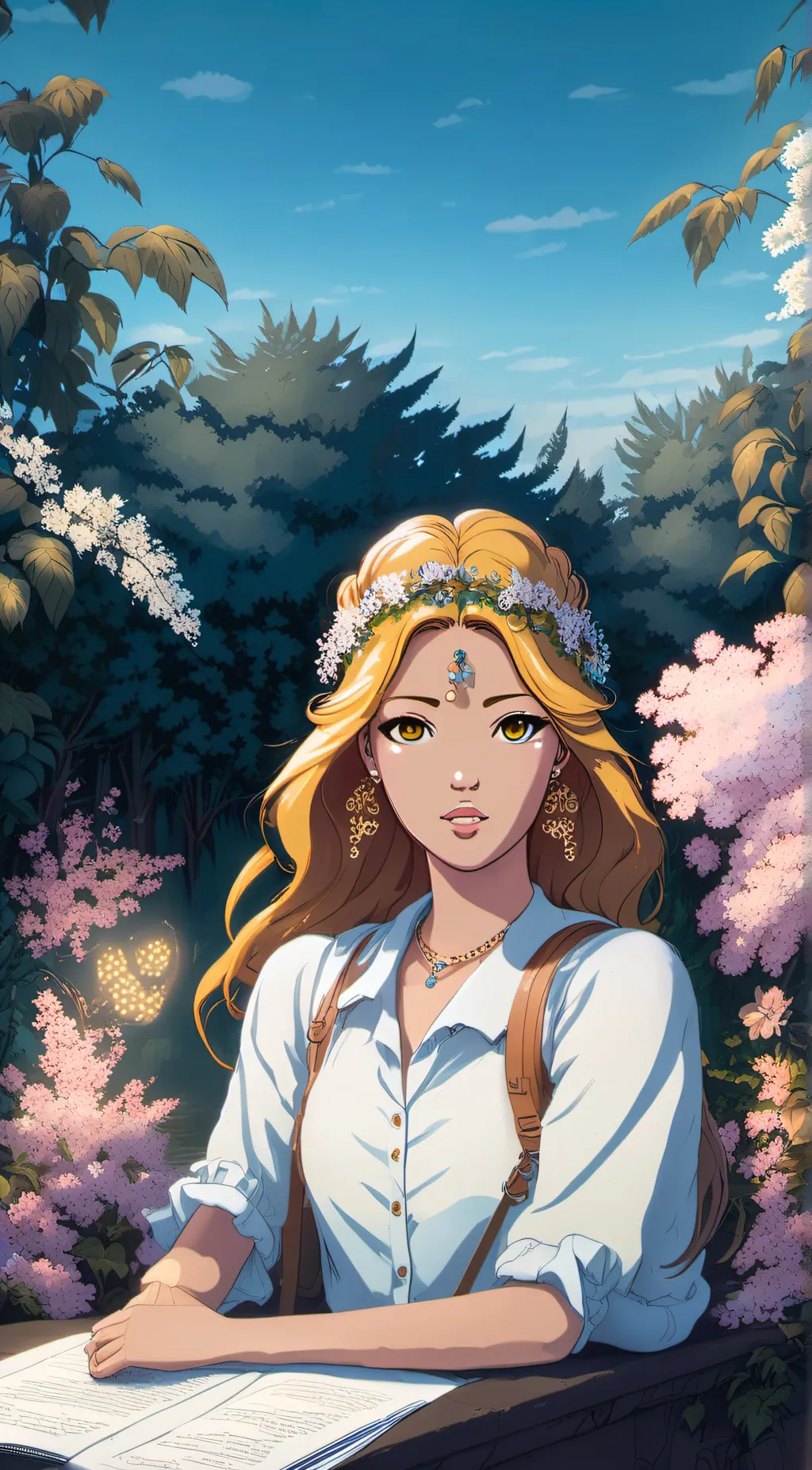 ai character: Lilac background