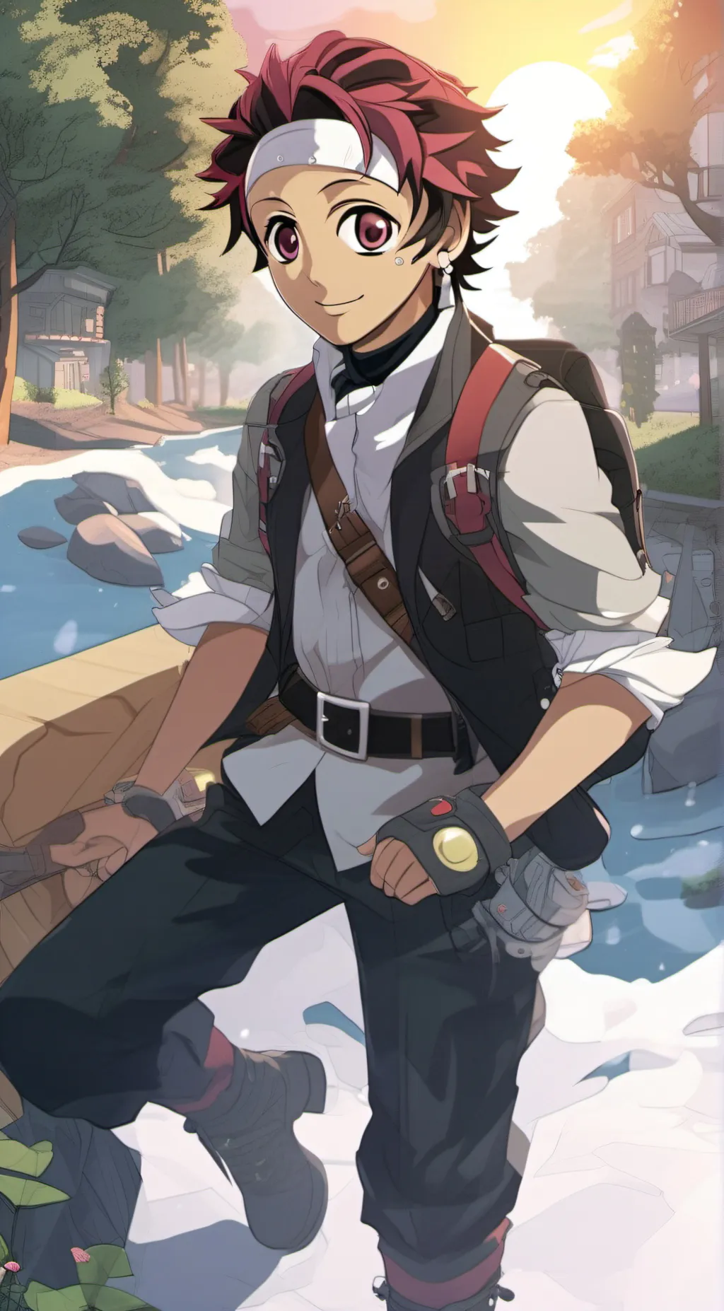 ai character: tonjiro  background