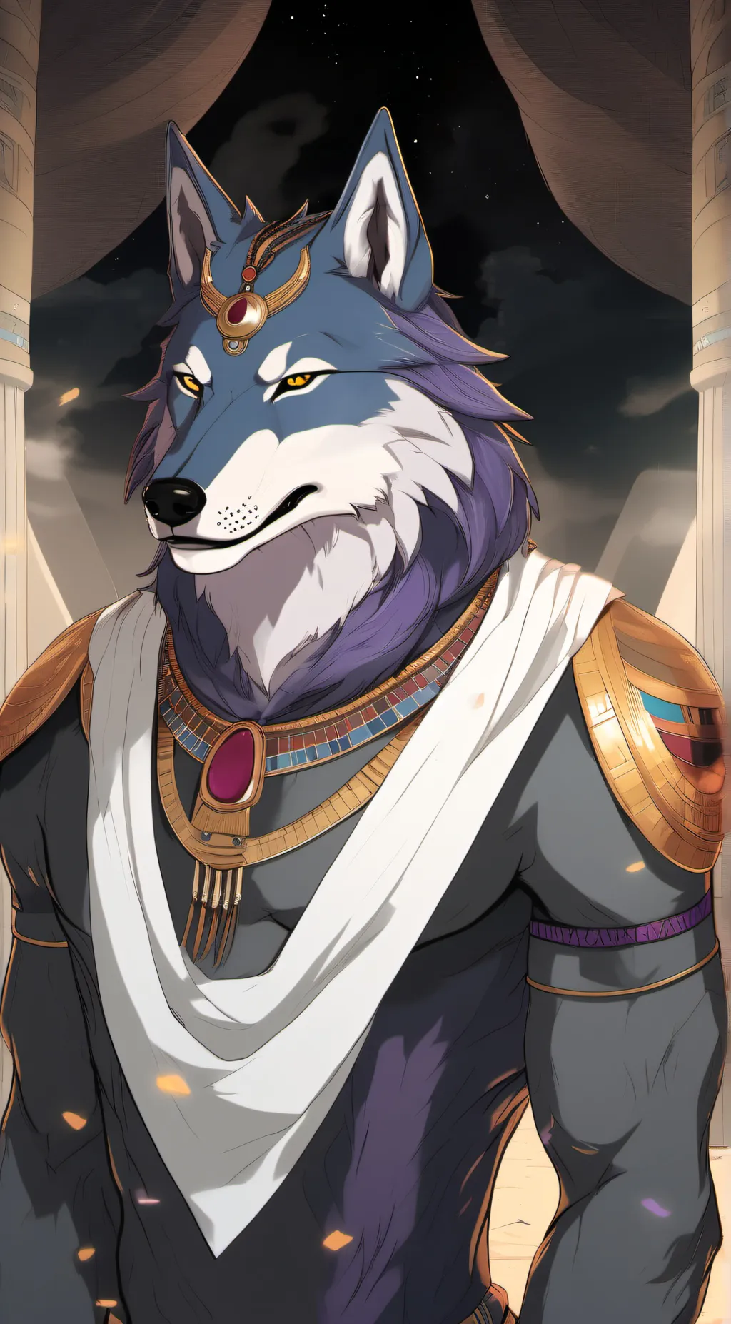 ai character: Egypt Wolf background